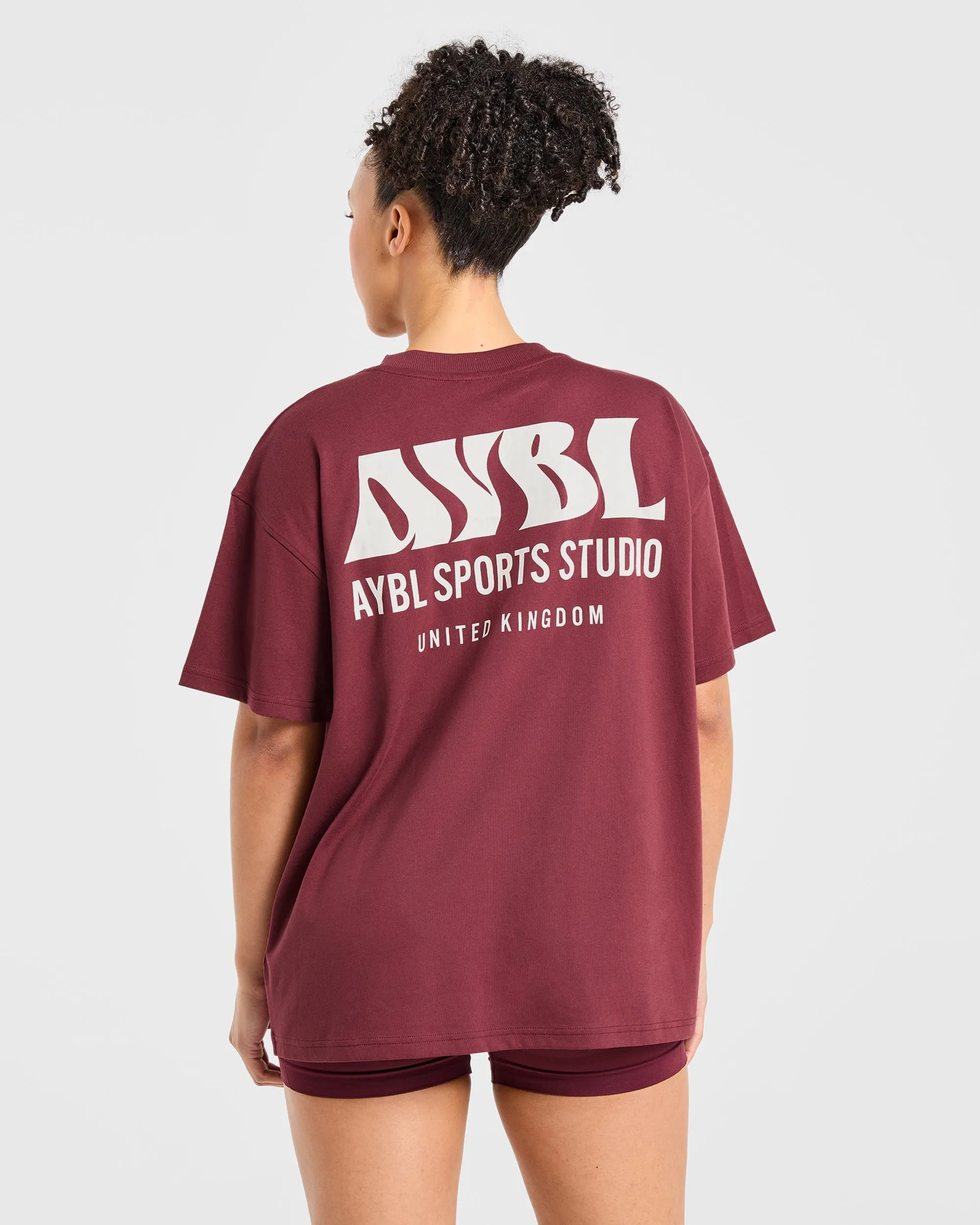 AYBL Sports Studio Oversized T Shirt - Burgundy sold by AYBL