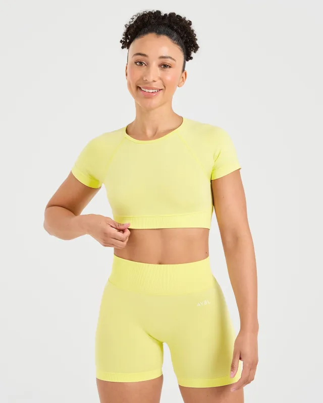 Adapt Seamless Crop Top - Spring Yellow sold by AYBL
