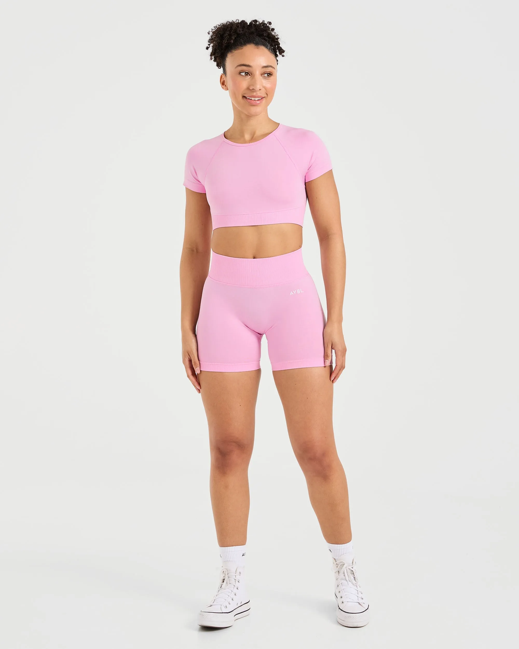 Adapt Seamless Crop Top - Spring Pink sold by AYBL product image thumbnail 3