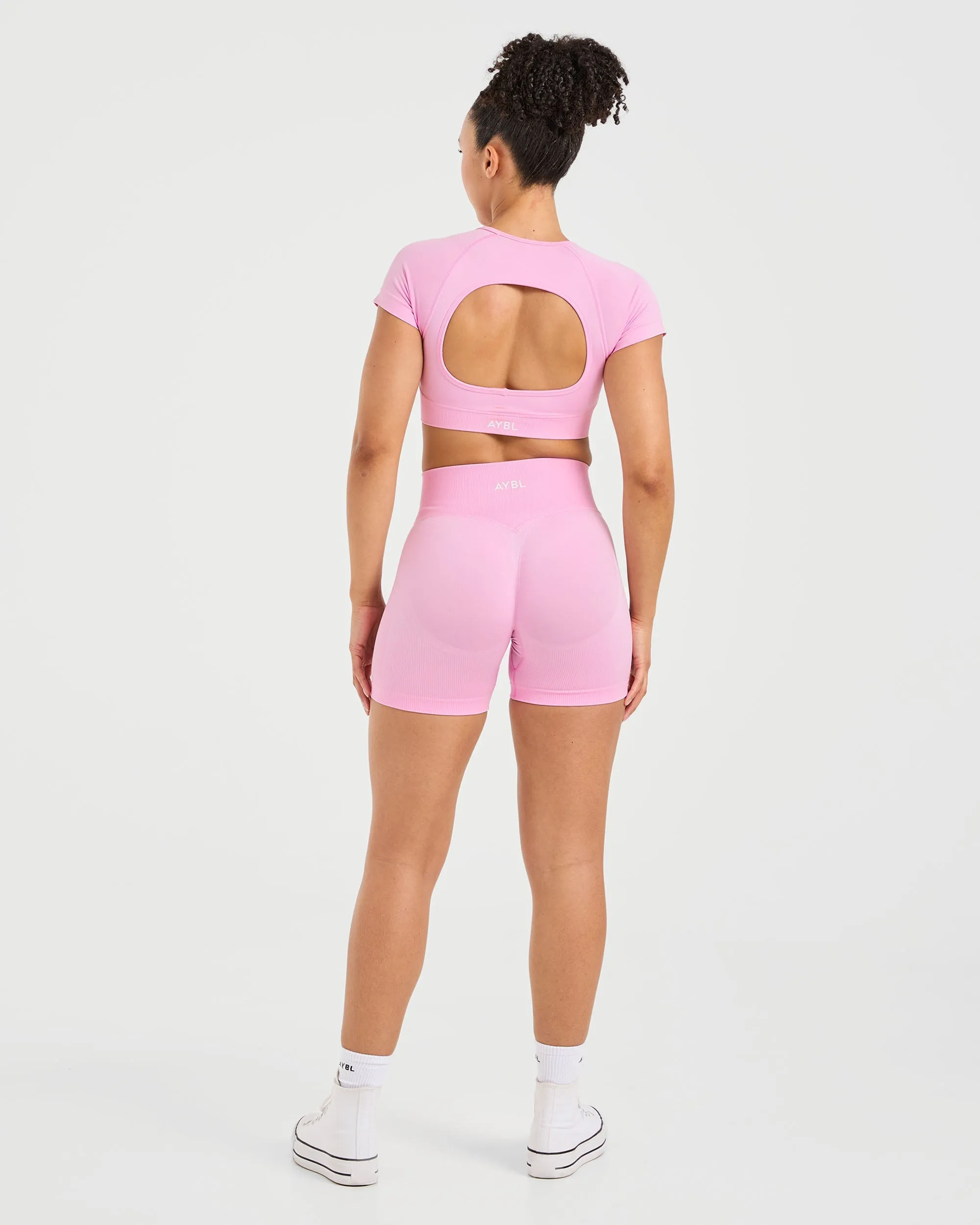 Adapt Seamless Crop Top - Spring Pink sold by AYBL product image thumbnail 4