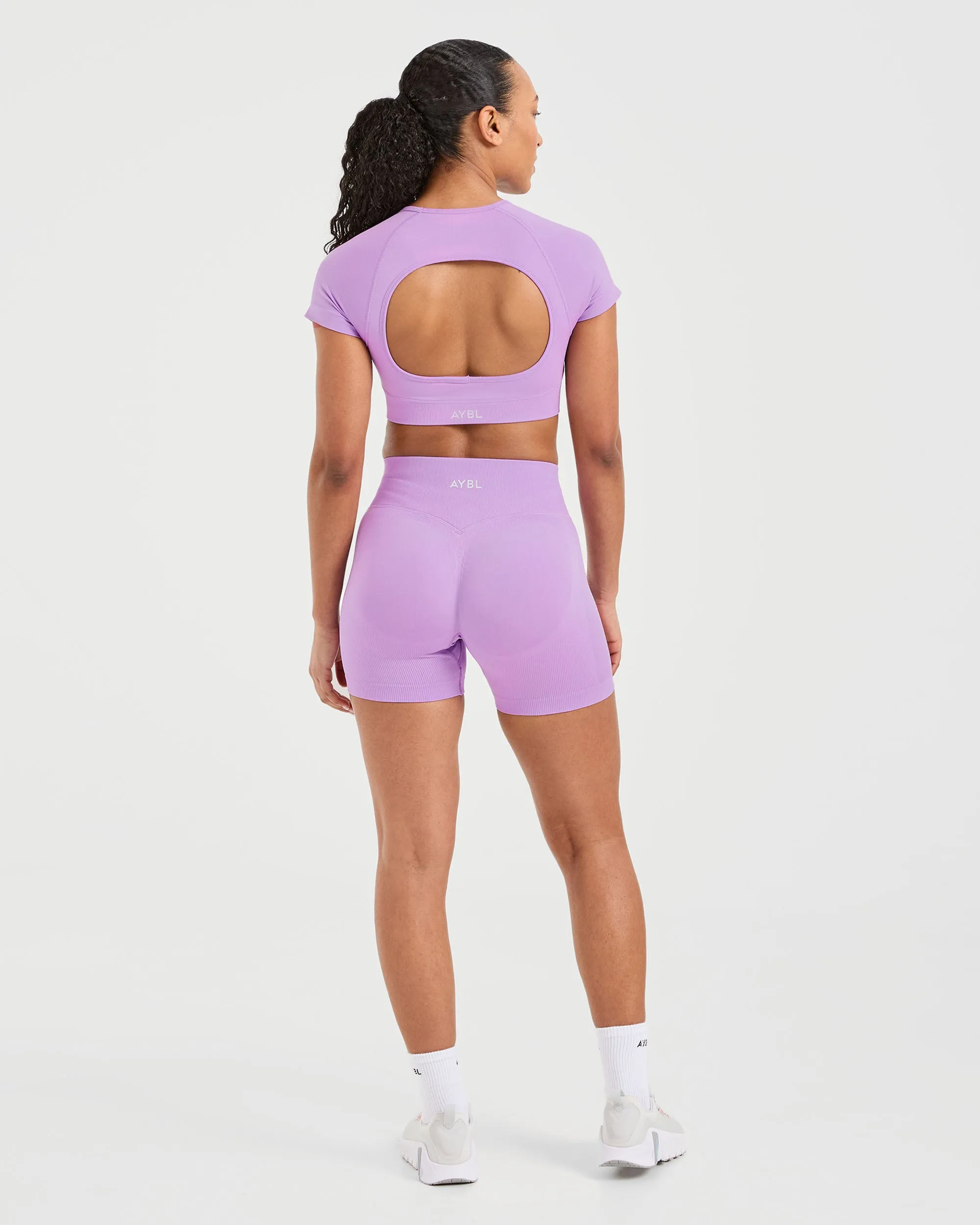 Adapt Seamless Crop Top - Spring Lilac sold by AYBL product image thumbnail 4