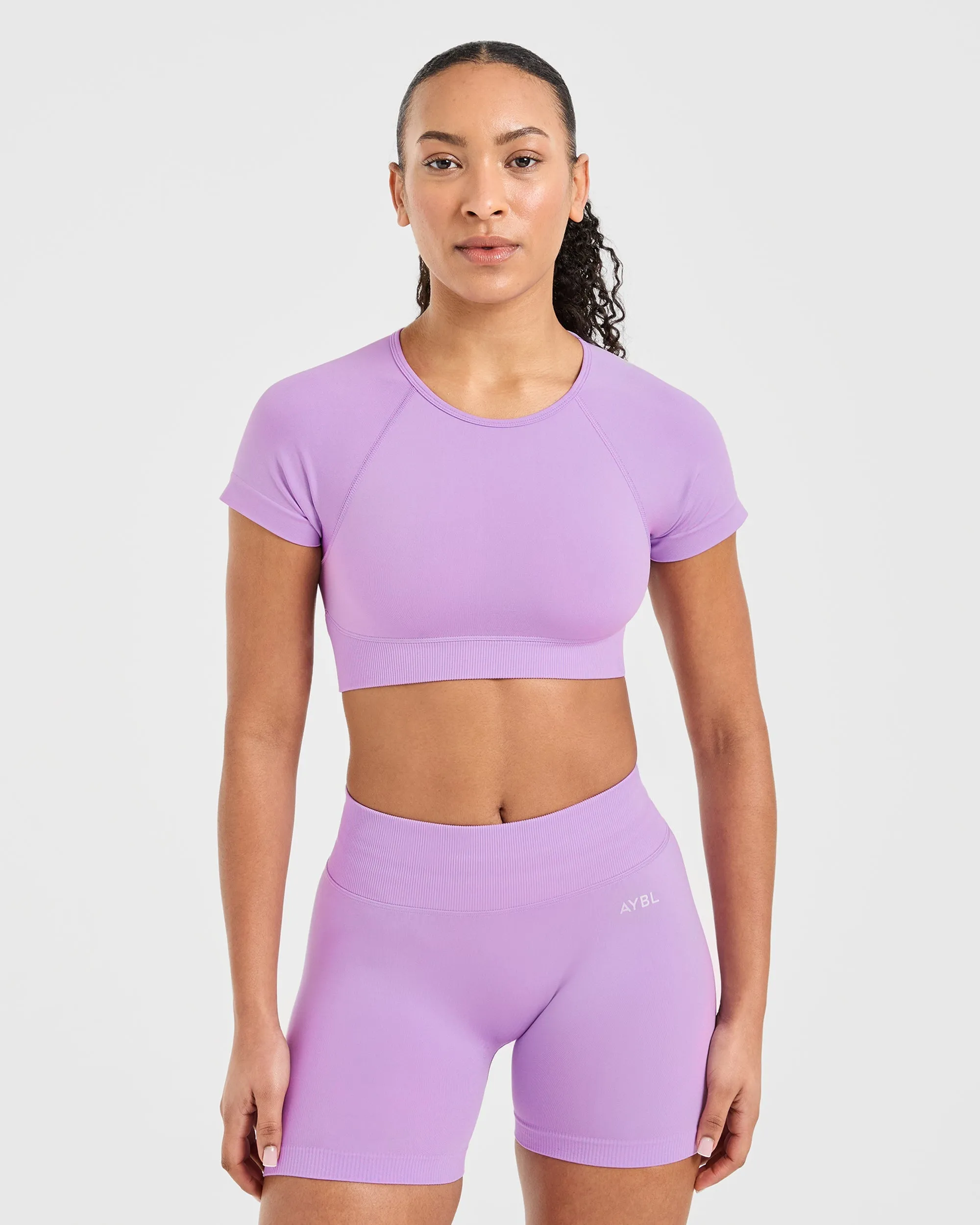 Adapt Seamless Crop Top - Spring Lilac sold by AYBL