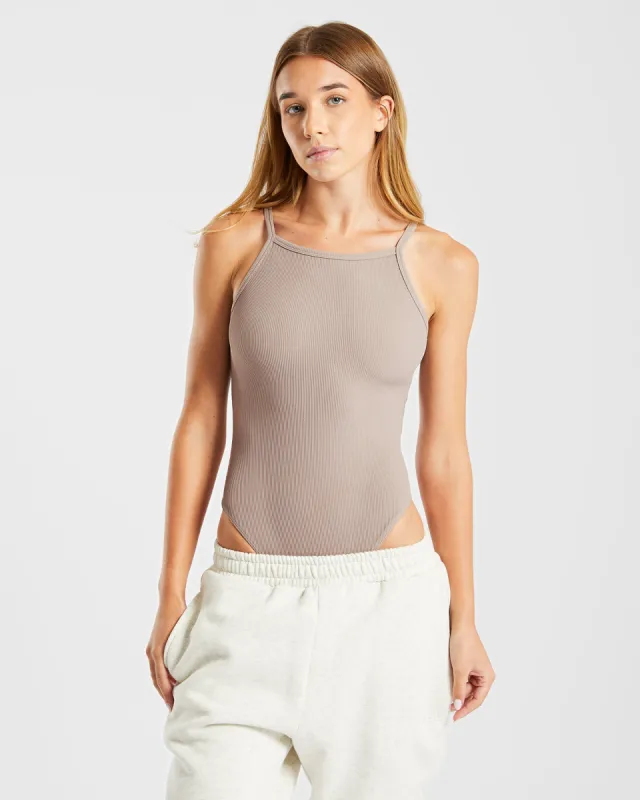 Sculpt Ribbed Bodysuit - Taupe sold by AYBL