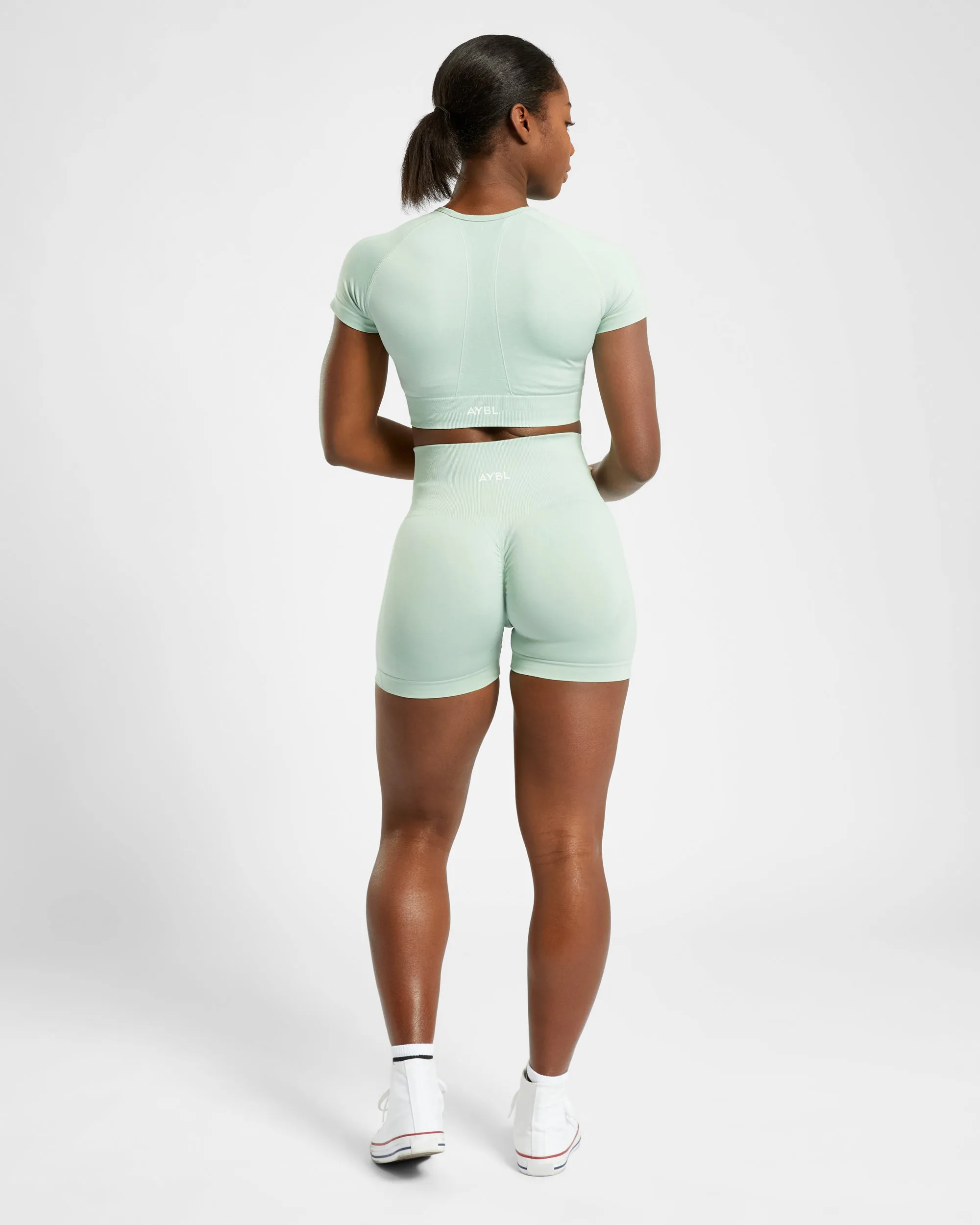 Empower Seamless Crop Top - Spring Green Marl sold by AYBL product image thumbnail 4