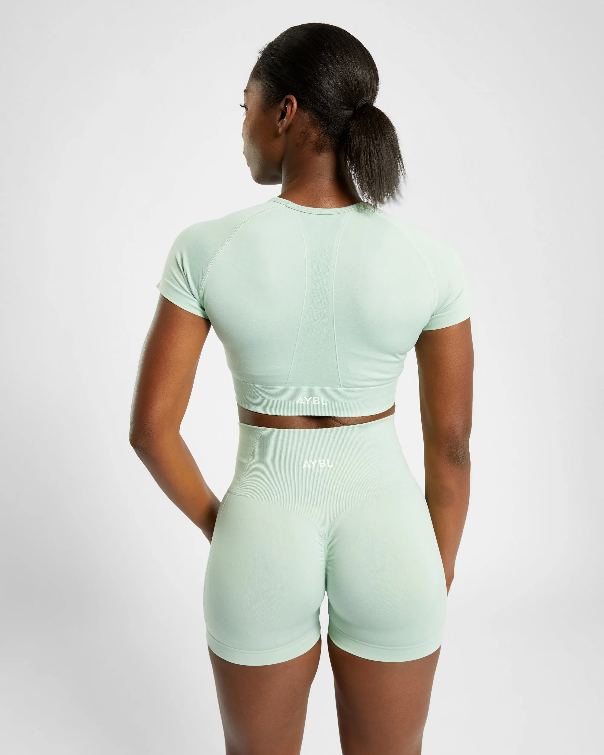 Empower Seamless Crop Top - Spring Green Marl sold by AYBL product image thumbnail 2