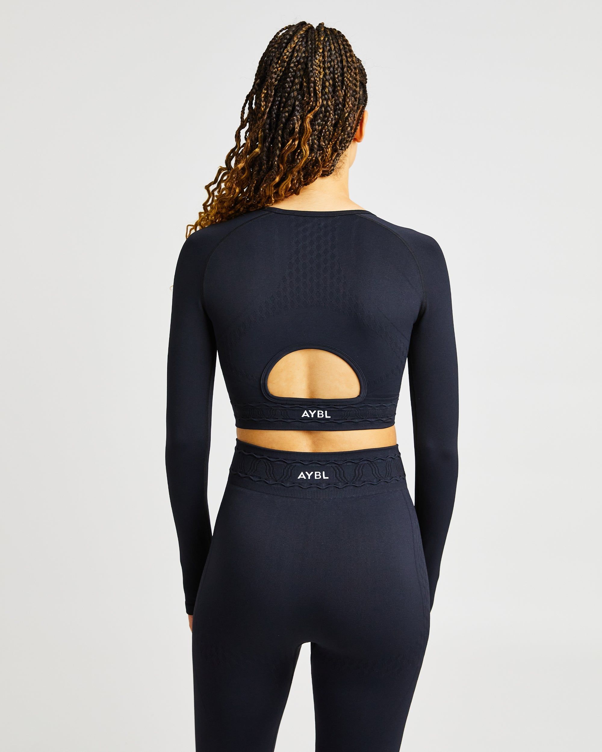 Elevate Seamless Long Sleeve Crop Top - Black sold by AYBL product image thumbnail 2