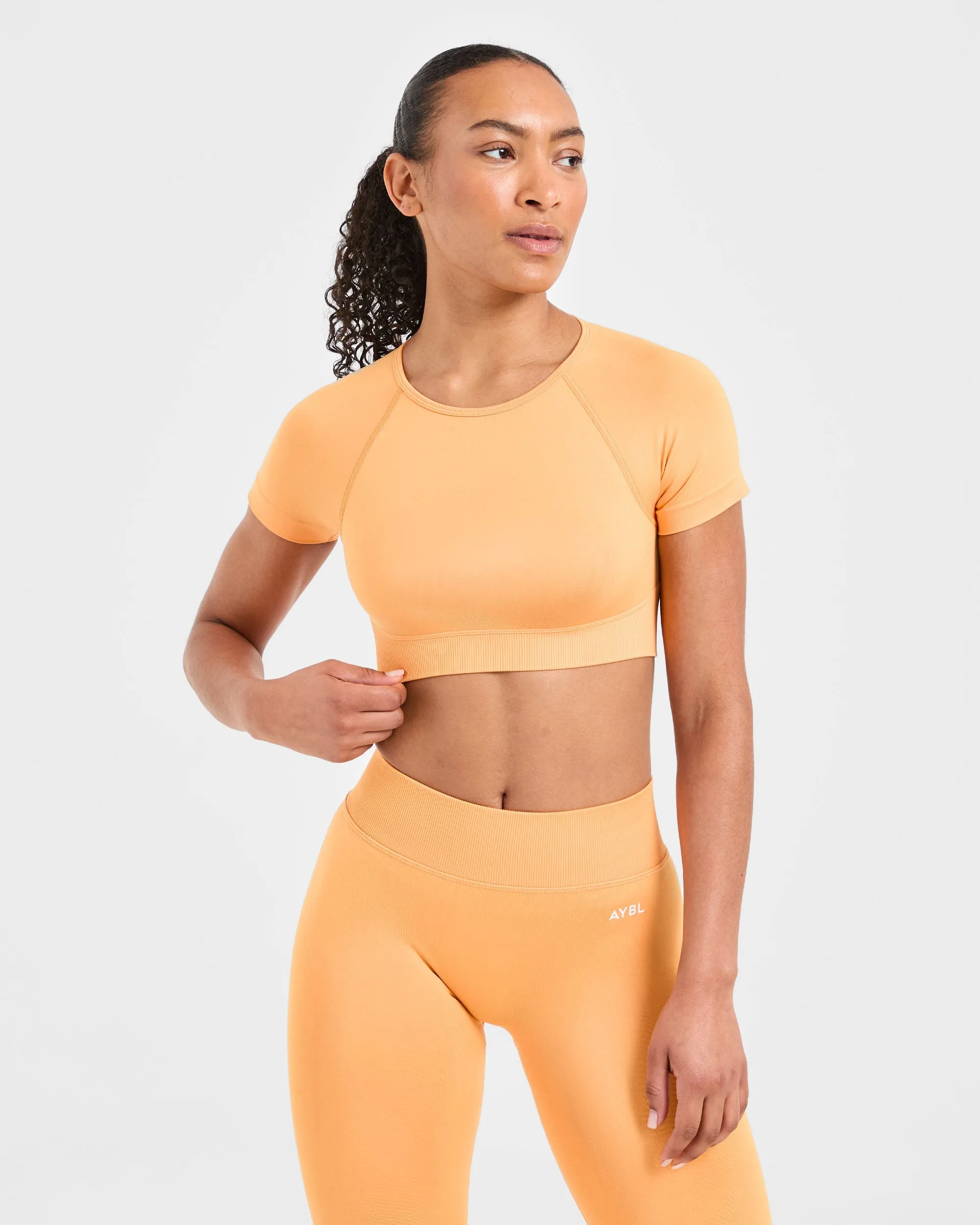 Adapt Seamless Crop Top - Bright Orange sold by AYBL