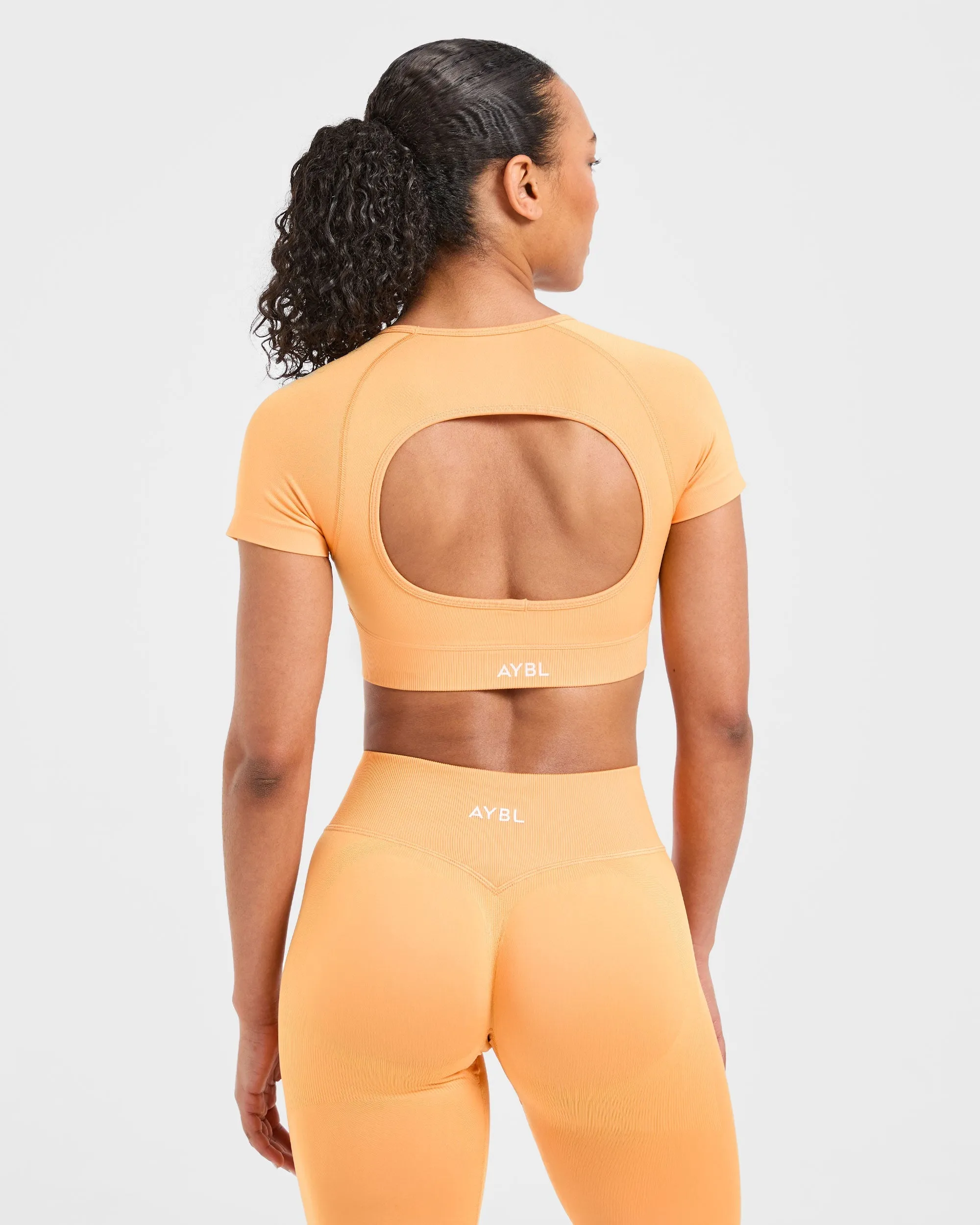 Adapt Seamless Crop Top - Bright Orange sold by AYBL product image thumbnail 2