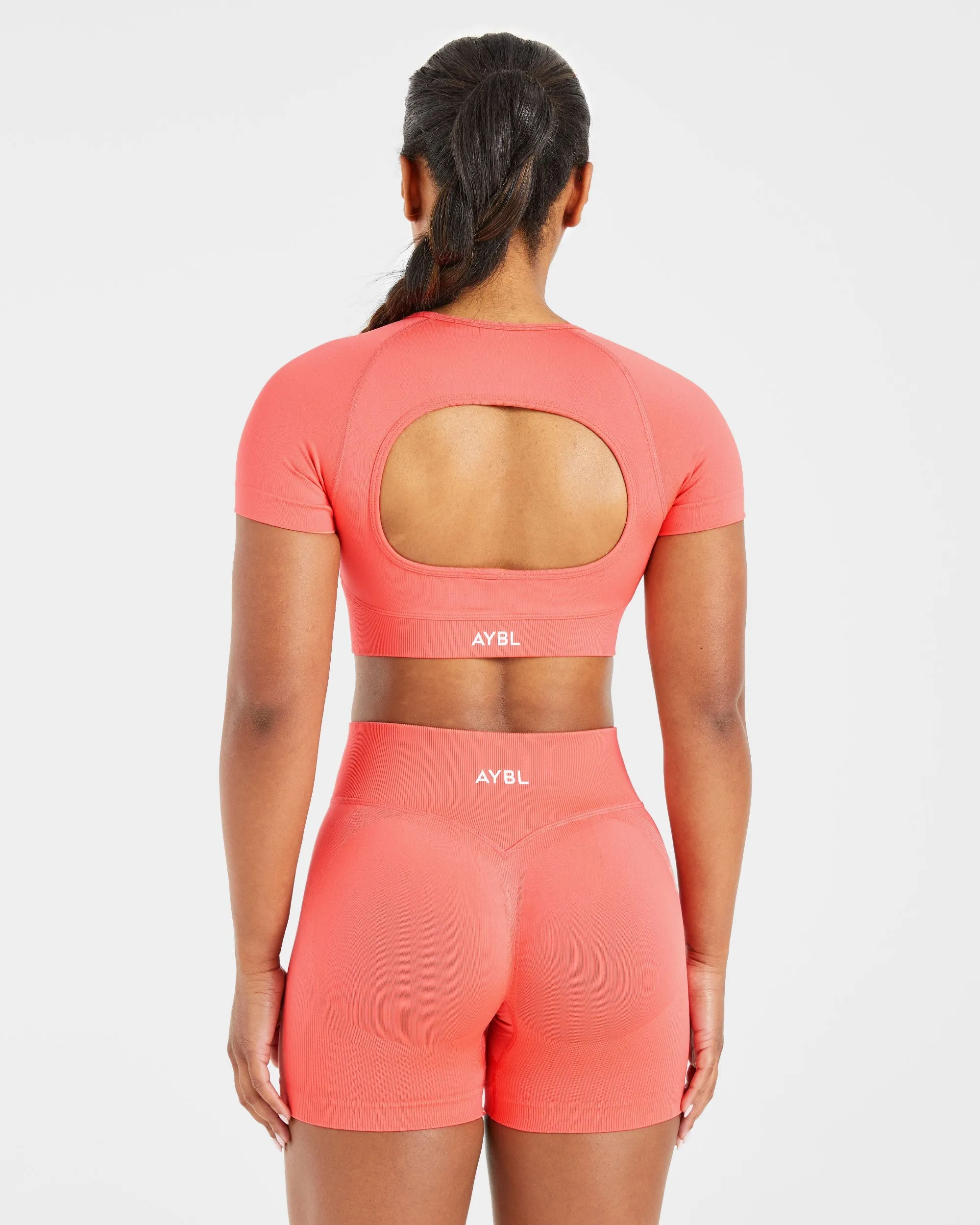 Adapt Seamless Crop Top - Summer Peach sold by AYBL product image thumbnail 2