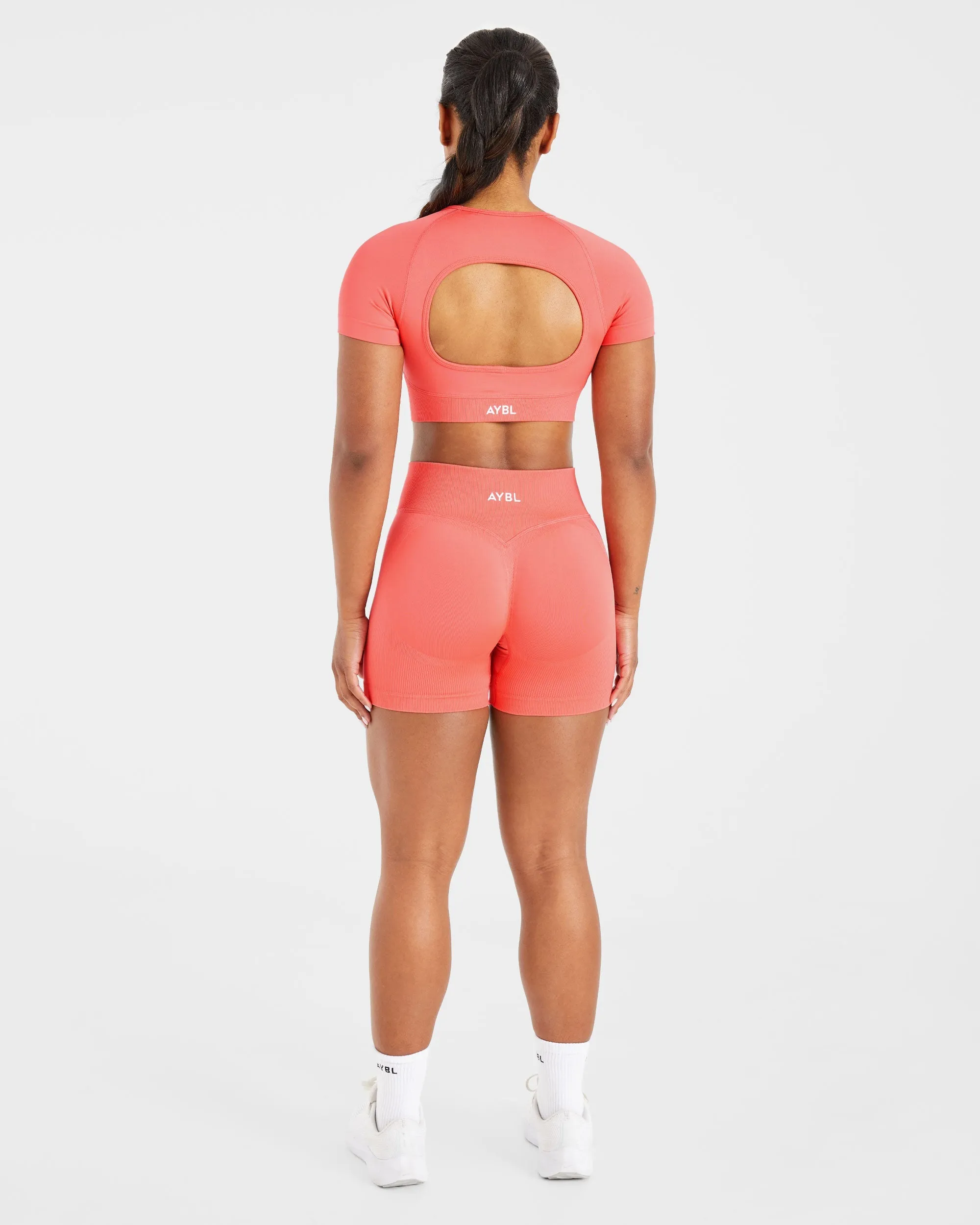 Adapt Seamless Crop Top - Summer Peach sold by AYBL product image thumbnail 4
