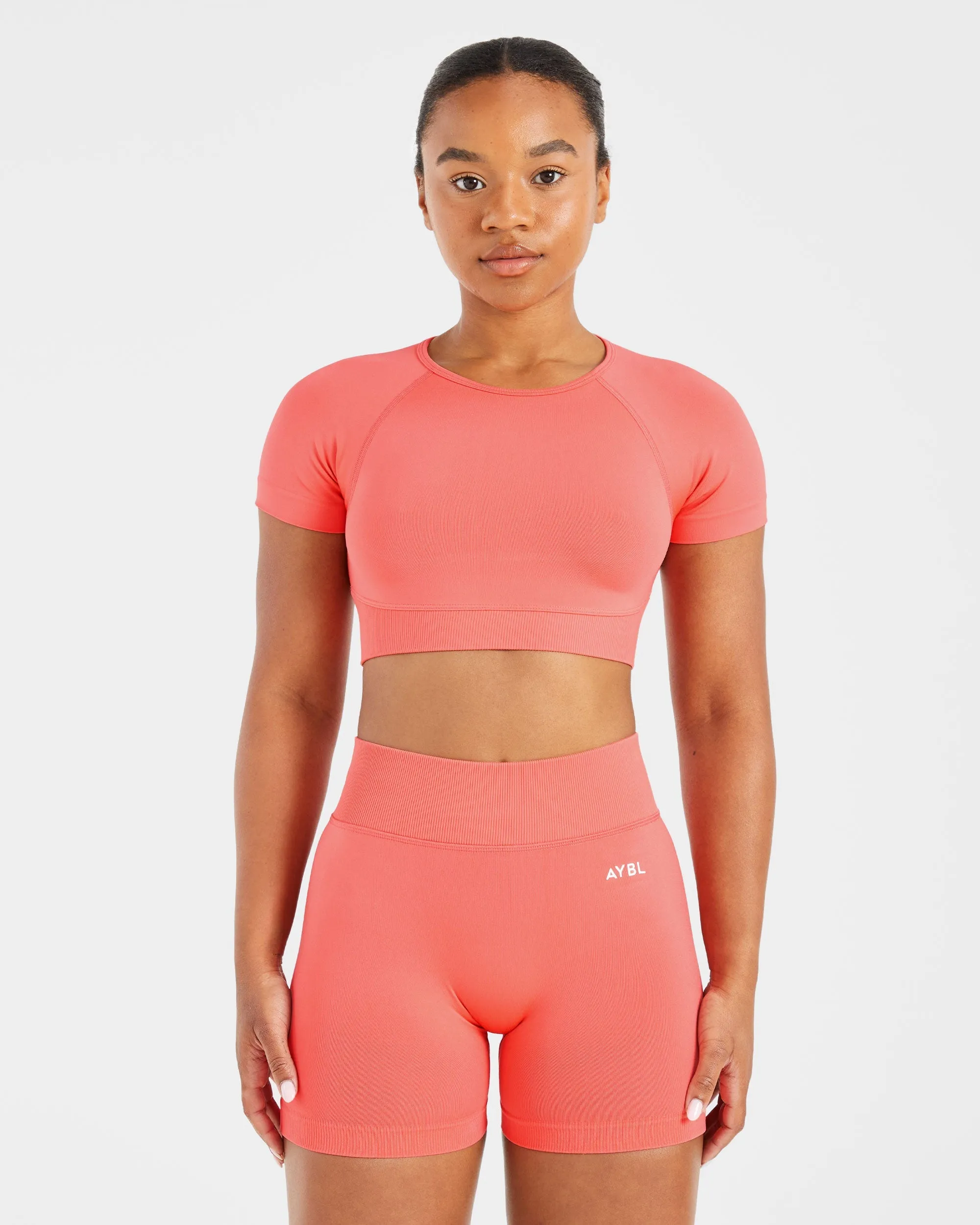 Adapt Seamless Crop Top - Summer Peach sold by AYBL