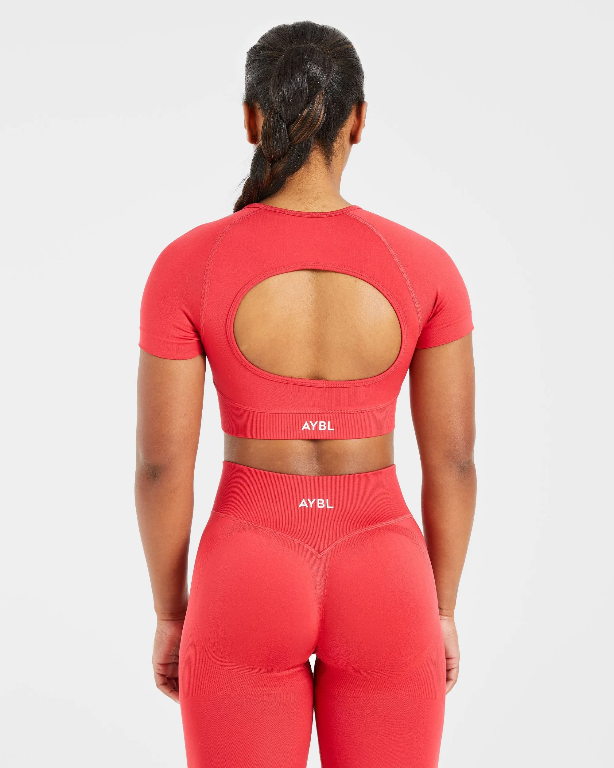 Adapt Seamless Crop Top - Salsa Red sold by AYBL product image thumbnail 2