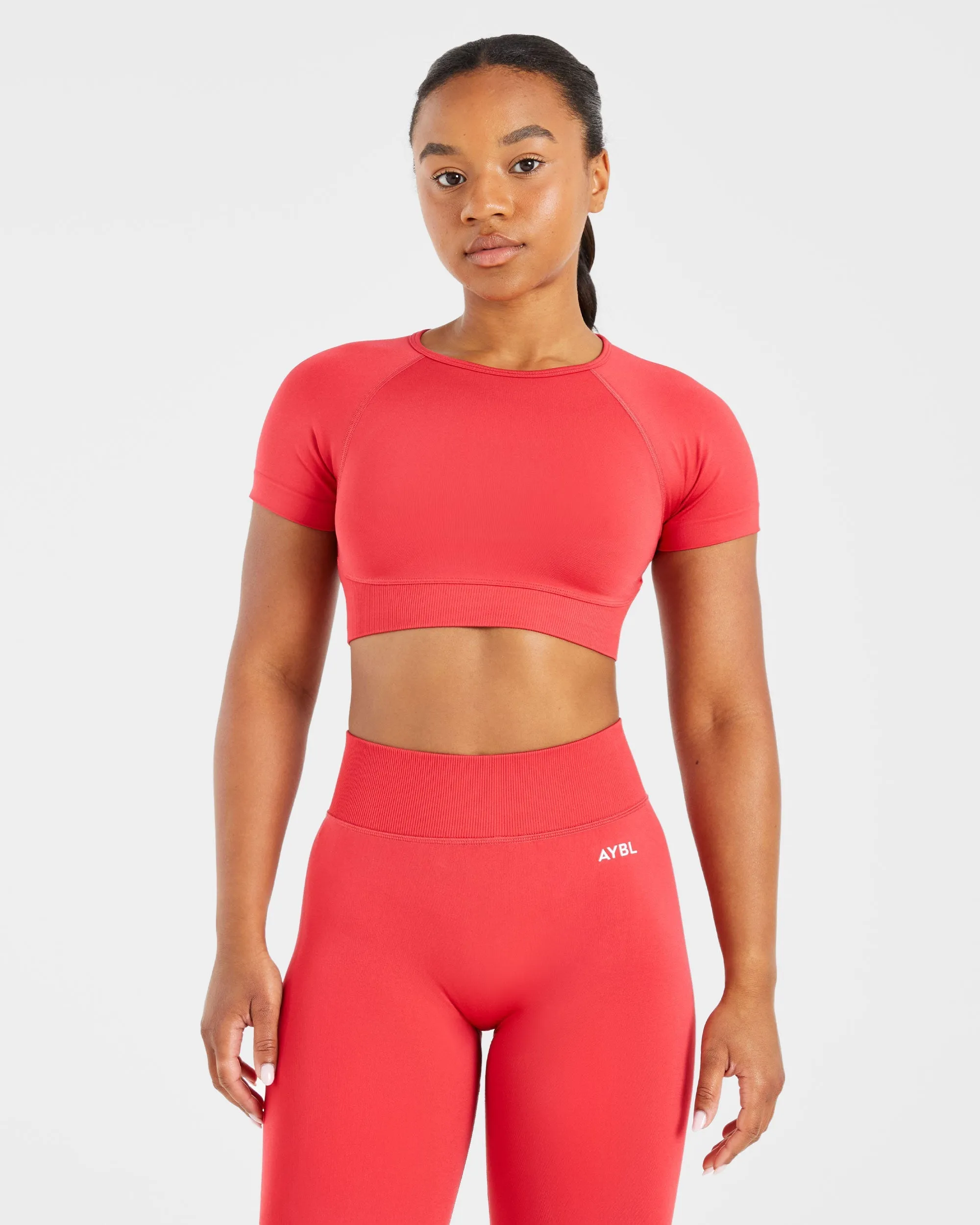 Adapt Seamless Crop Top - Salsa Red sold by AYBL