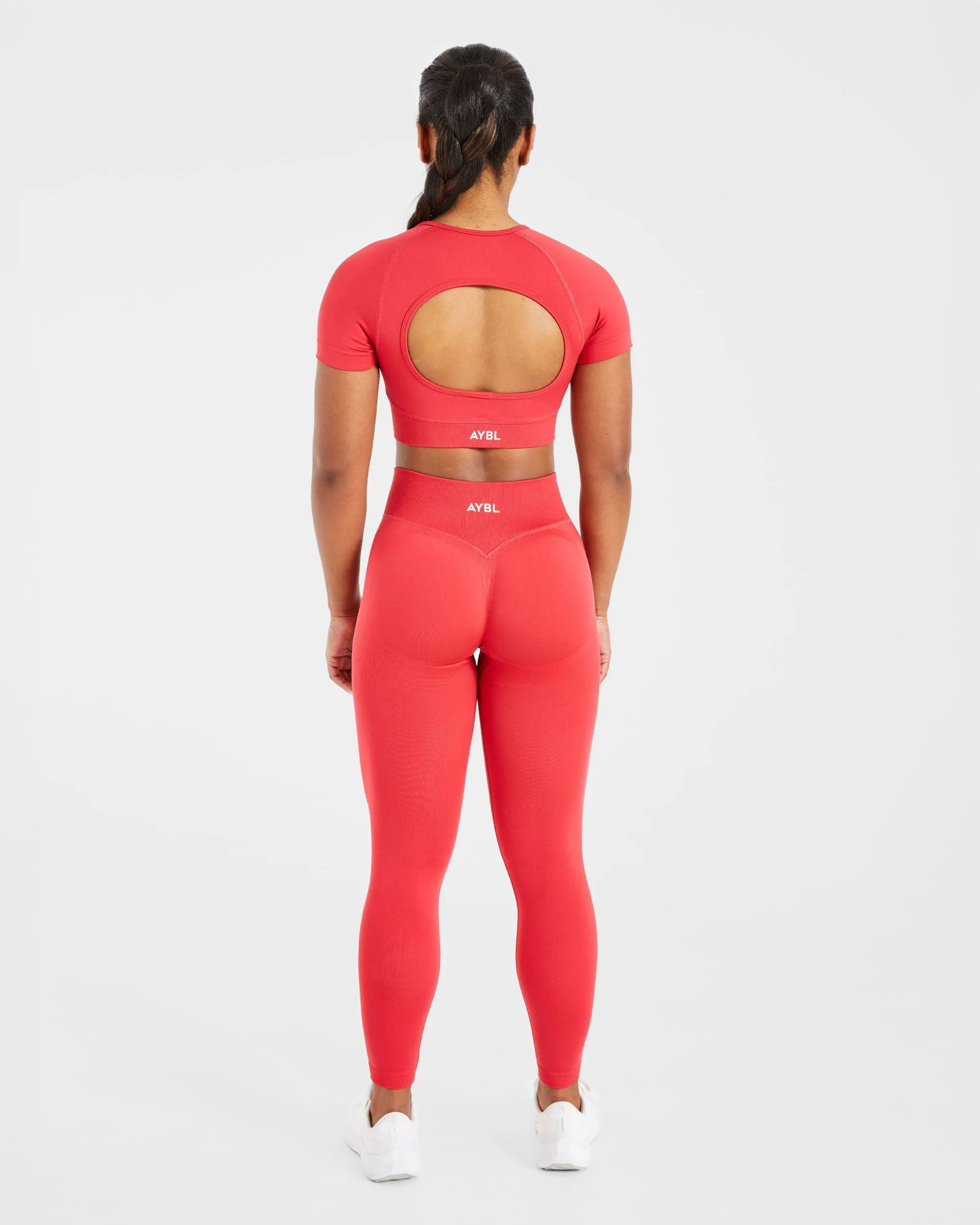 Adapt Seamless Crop Top - Salsa Red sold by AYBL product image thumbnail 4