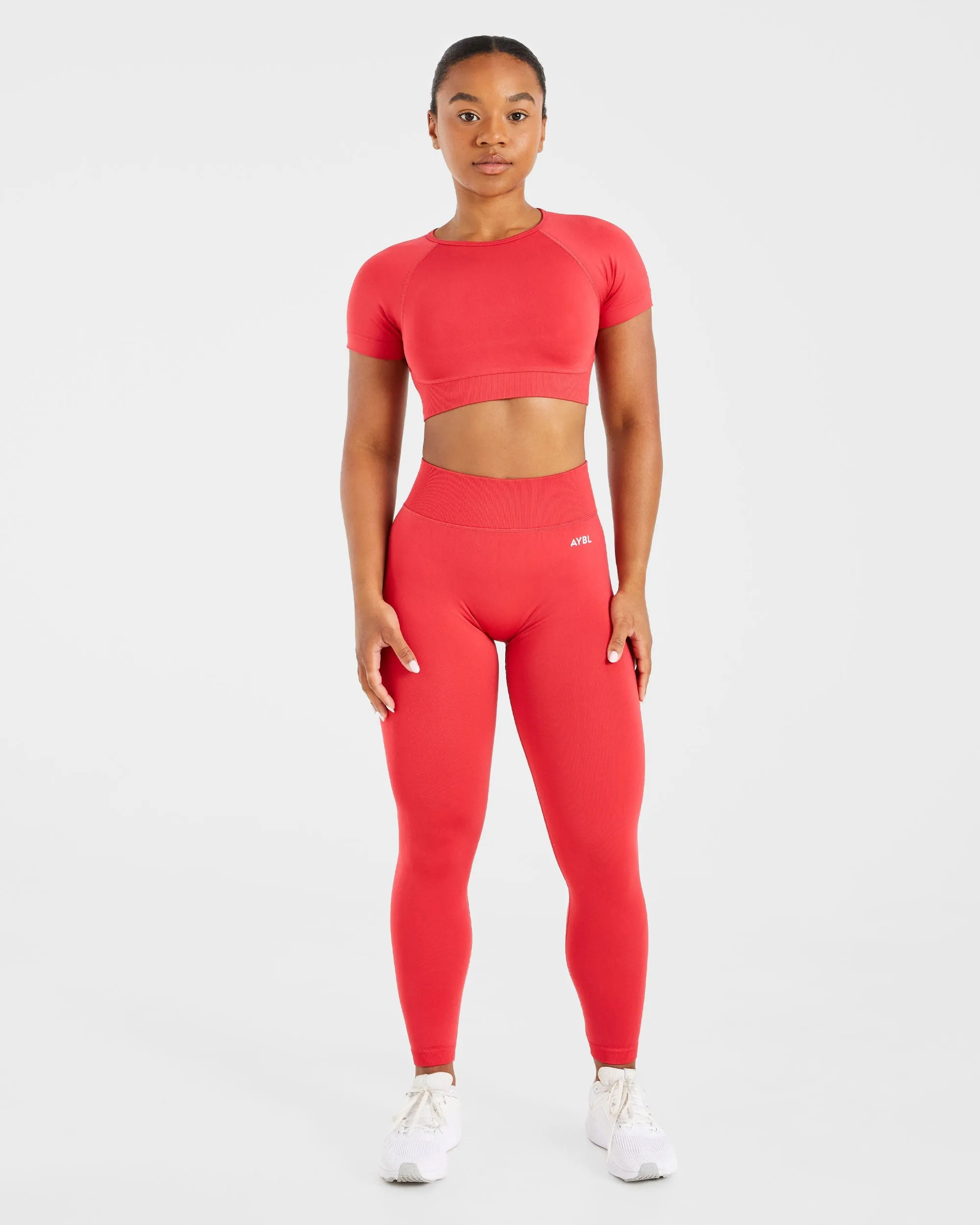 Adapt Seamless Crop Top - Salsa Red sold by AYBL product image thumbnail 3