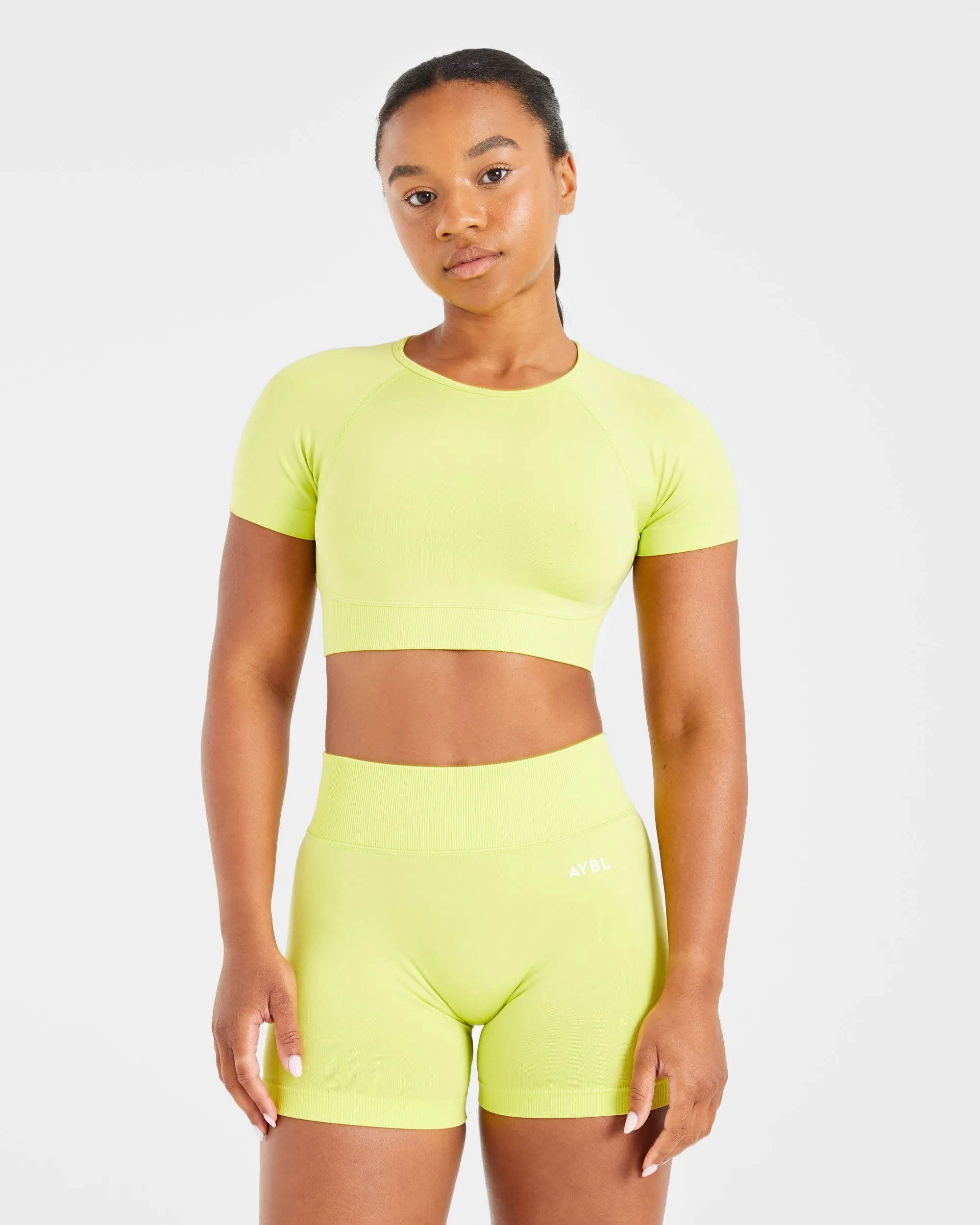 Adapt Seamless Crop Top - Lime Green sold by AYBL