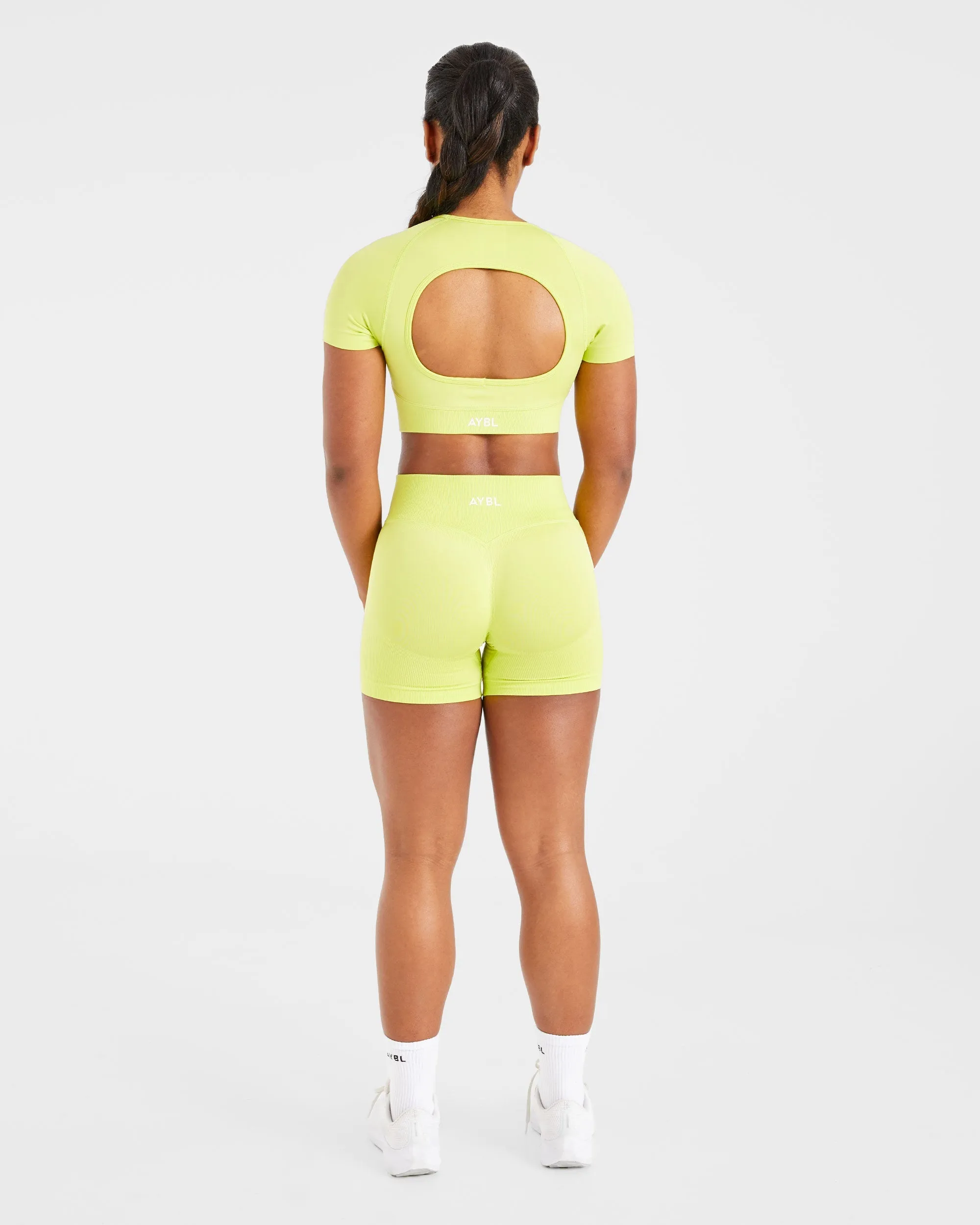 Adapt Seamless Crop Top - Lime Green sold by AYBL product image thumbnail 4
