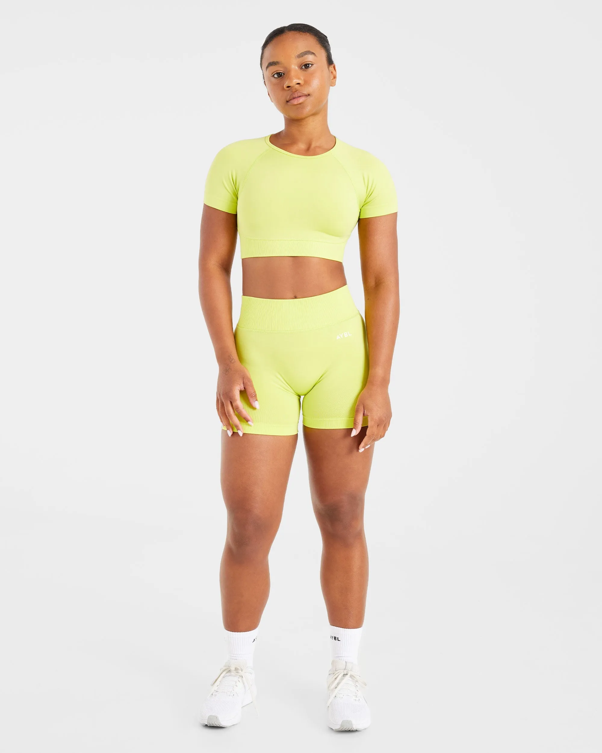 Adapt Seamless Crop Top - Lime Green sold by AYBL product image thumbnail 3