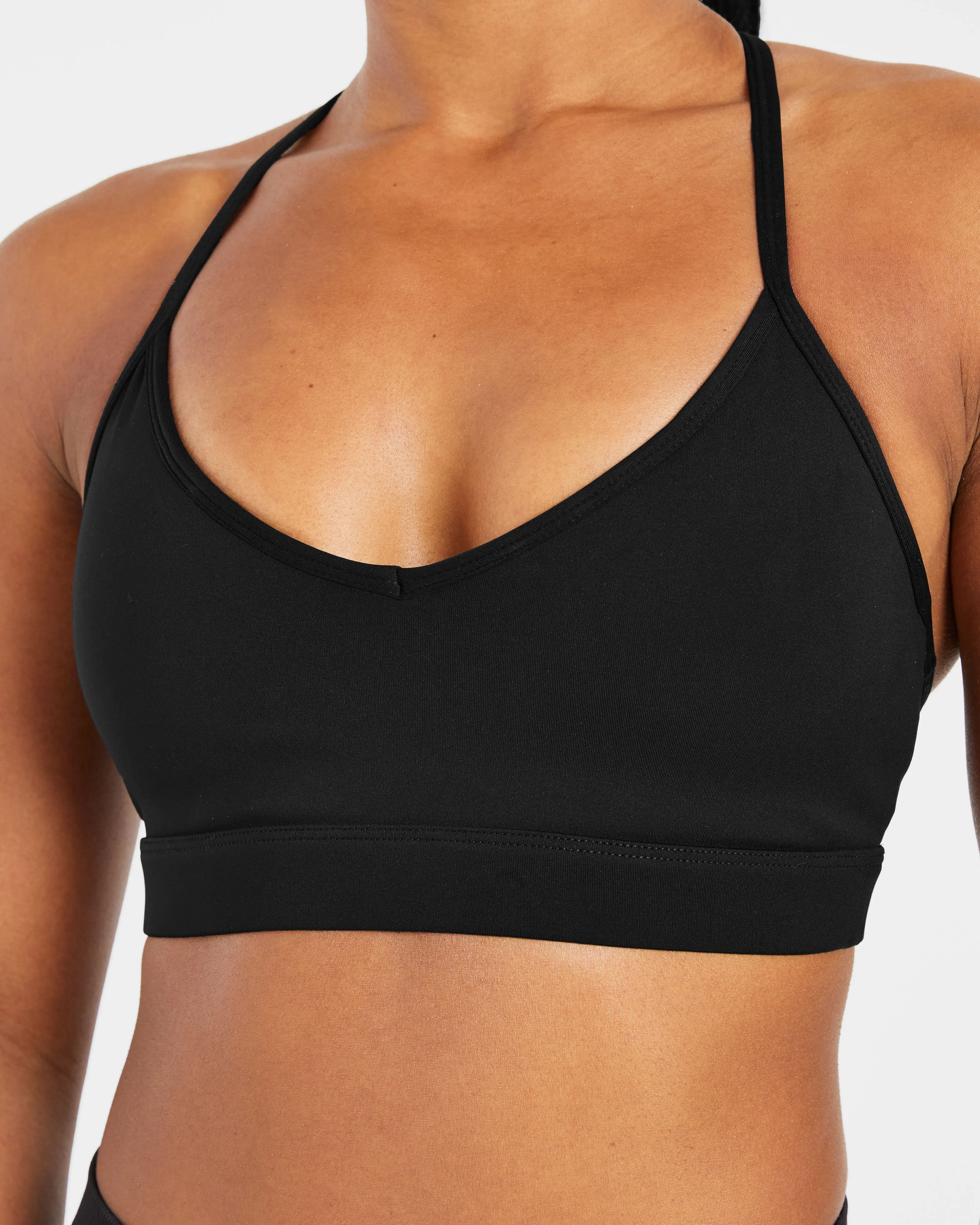 Essential V Neck Strappy Sports Bra - Black sold by AYBL product image thumbnail 5