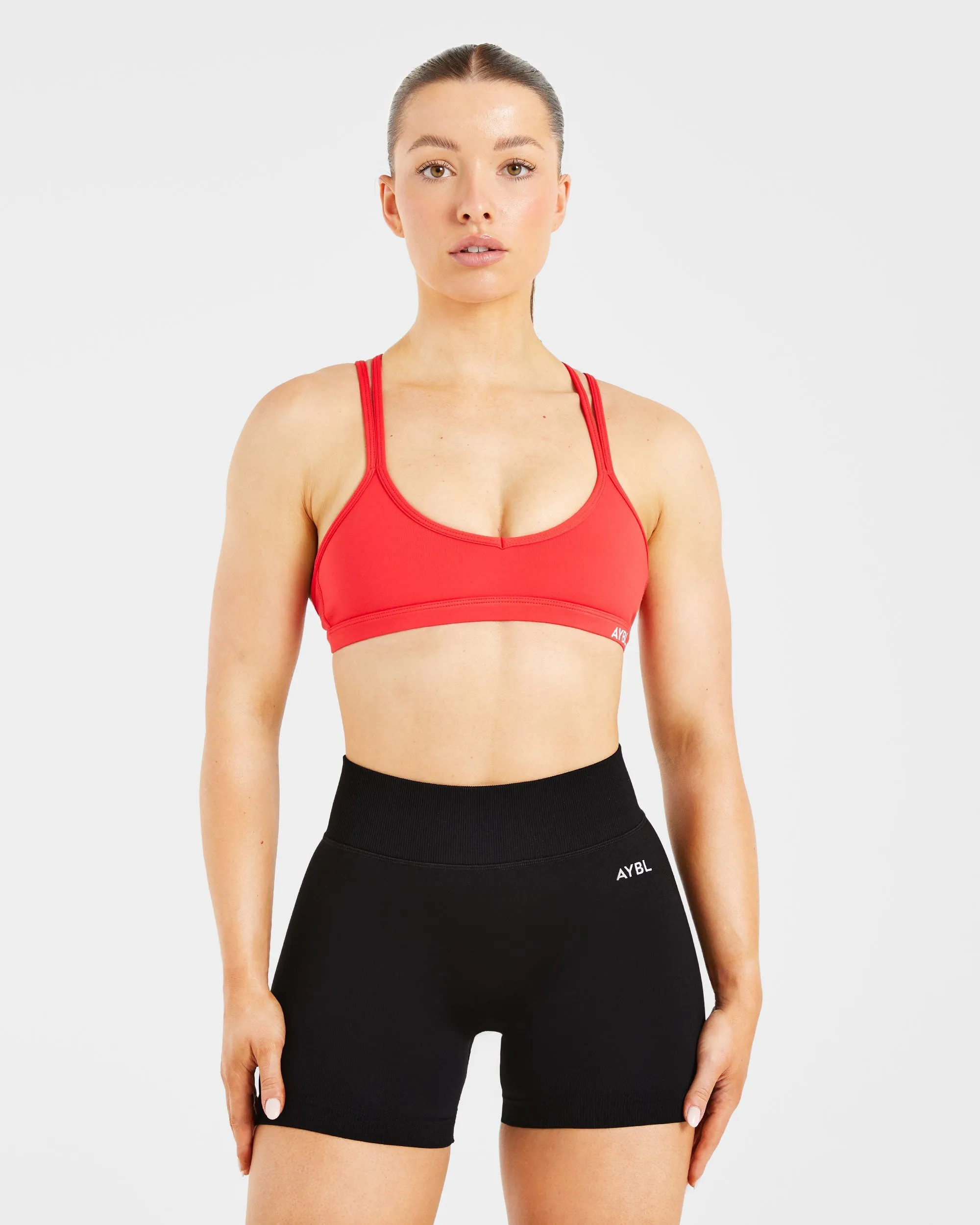 Essential Strappy Sports Bra - True Red sold by AYBL