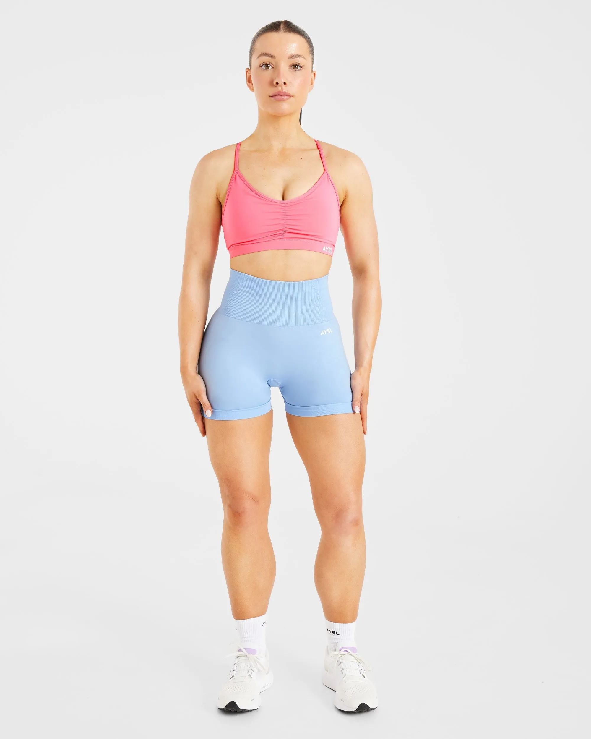 Essential Ruched Sports Bra - Coral Pink sold by AYBL product image thumbnail 3