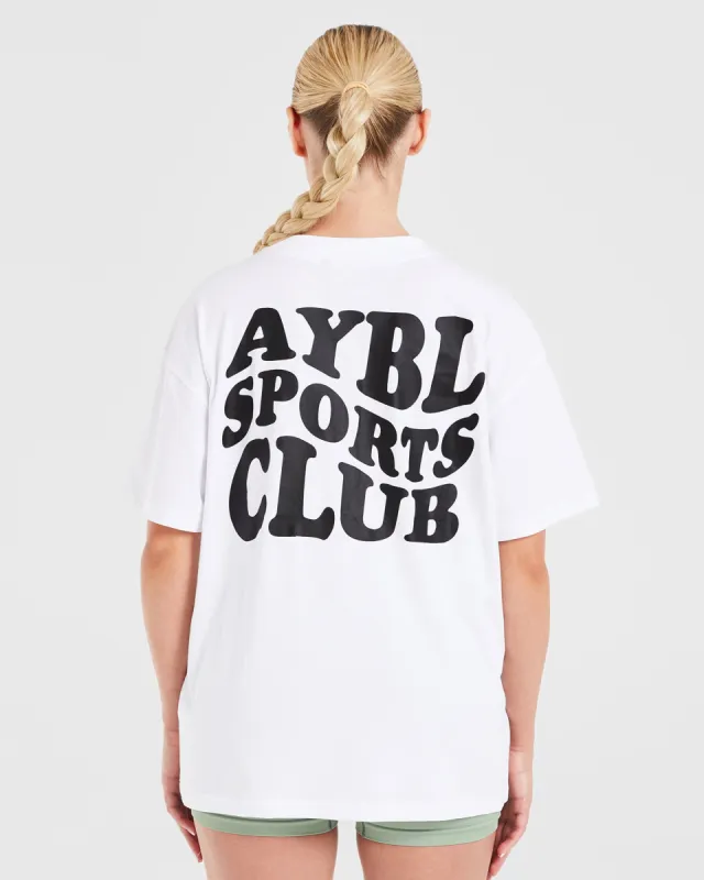 Sports Club Wavy Oversized T Shirt - White sold by AYBL