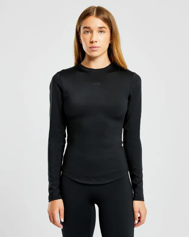 Sculpt Long Sleeve Top - Black sold by AYBL