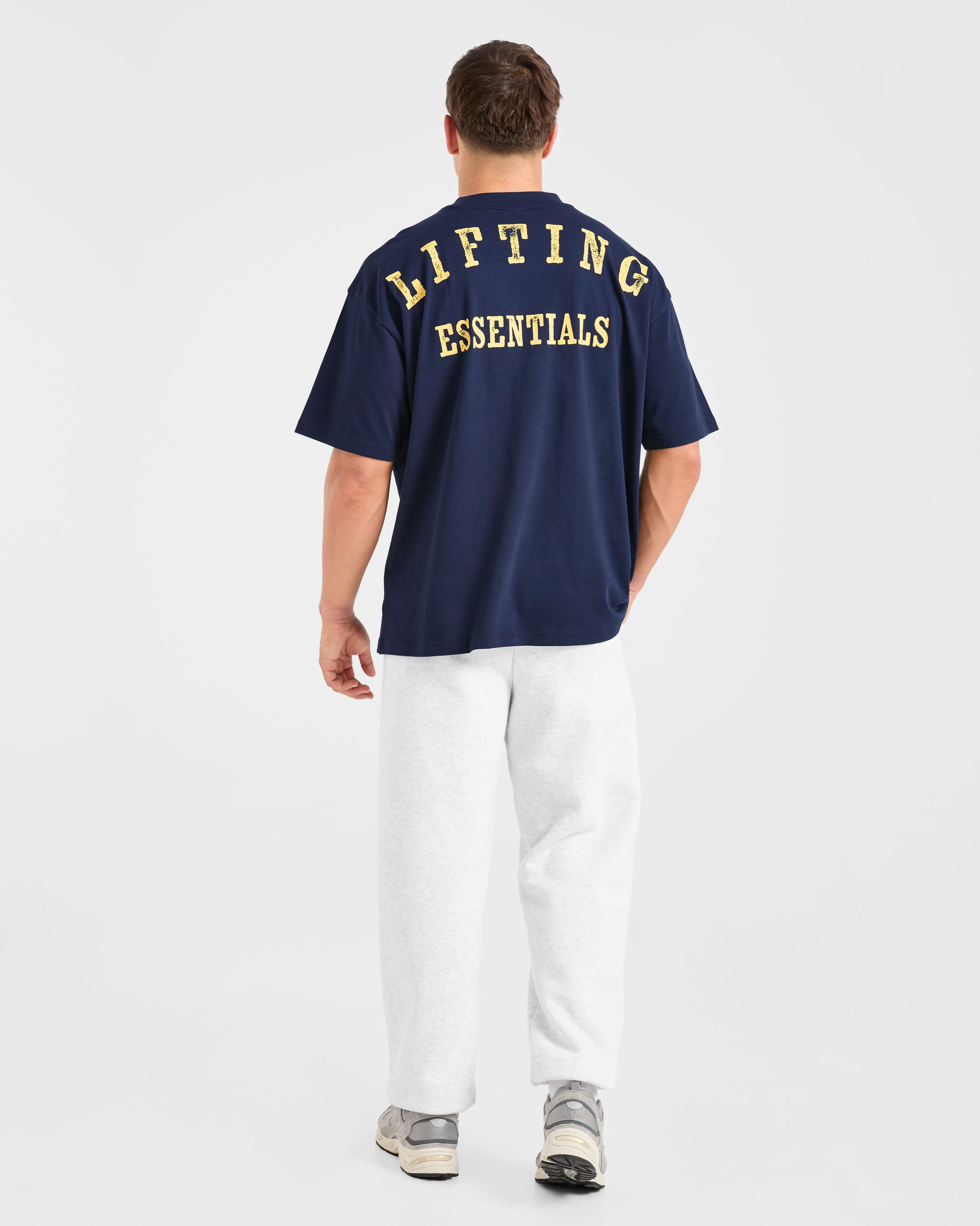 Lifting Essentials Oversized T Shirt - Navy/Yellow sold by AYBL product image thumbnail 4