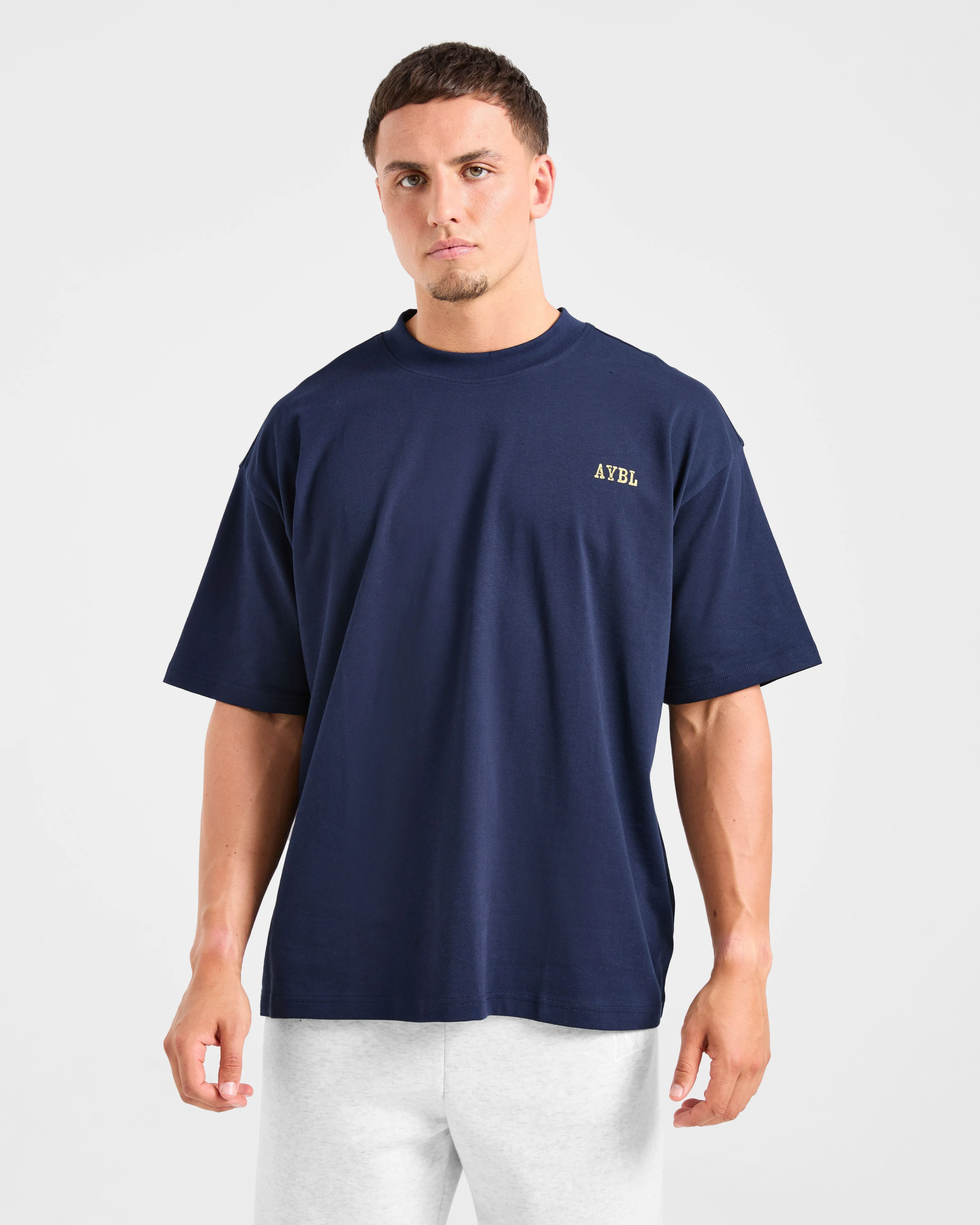 Lifting Essentials Oversized T Shirt - Navy/Yellow sold by AYBL product image thumbnail 2