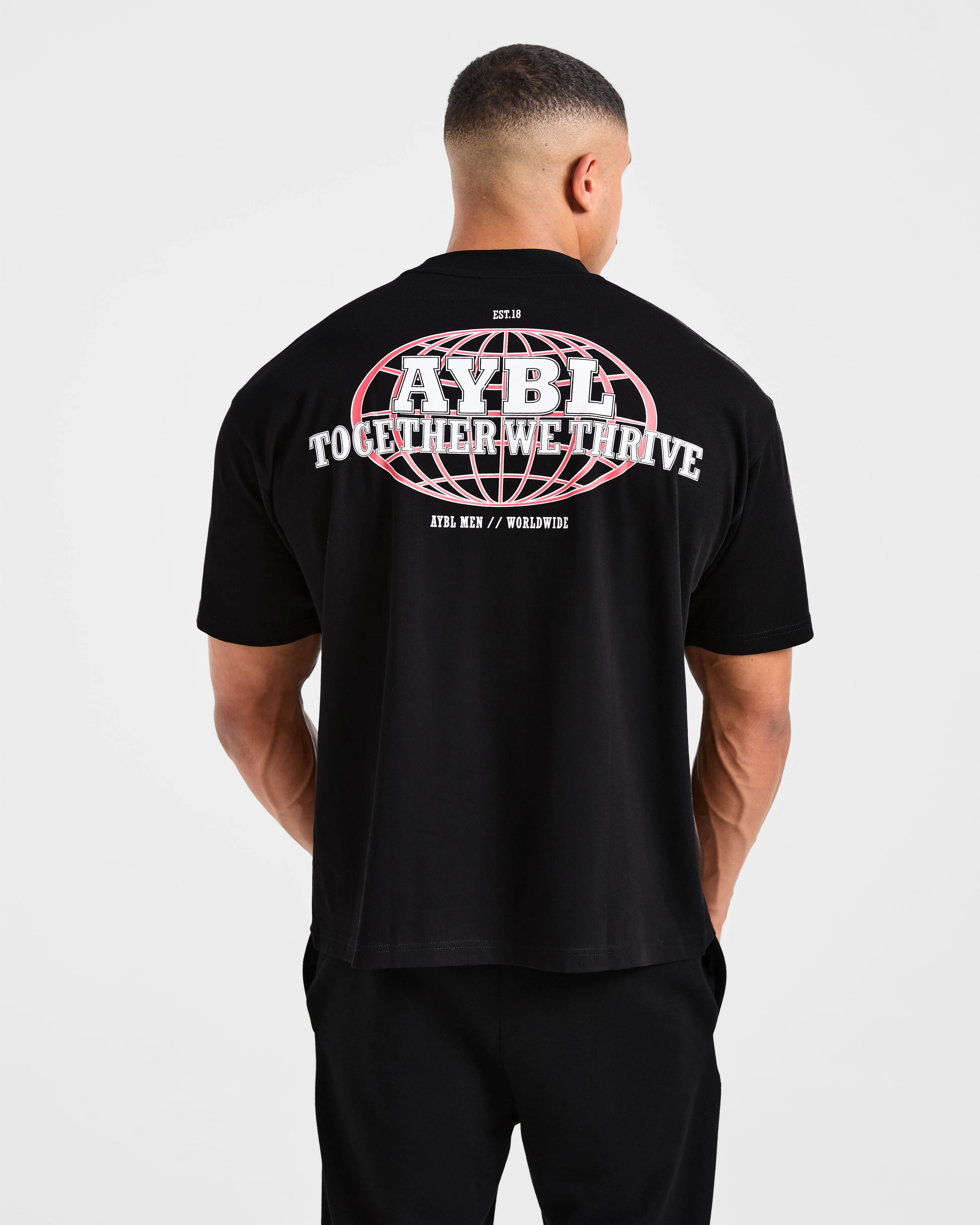 Global Oversized T Shirt - Black/Red sold by AYBL