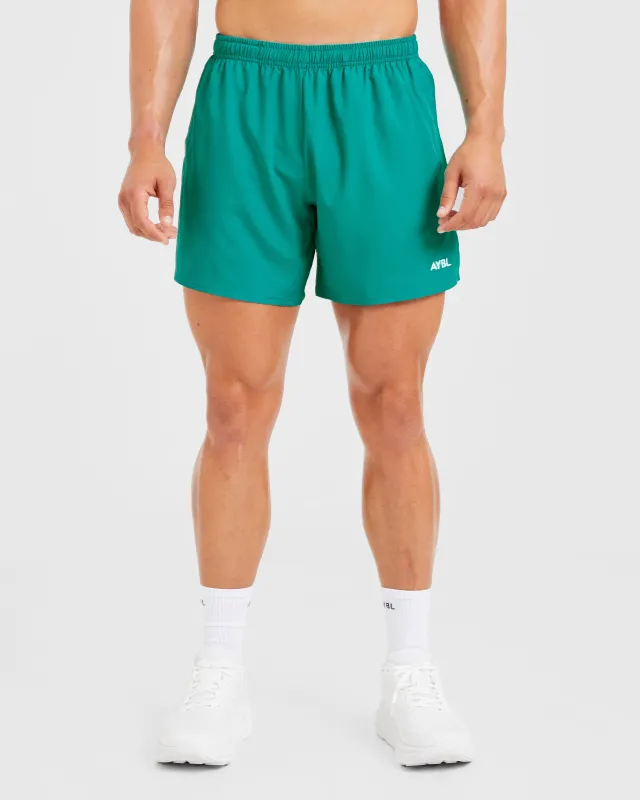 Core 5" Shorts - Teal sold by AYBL
