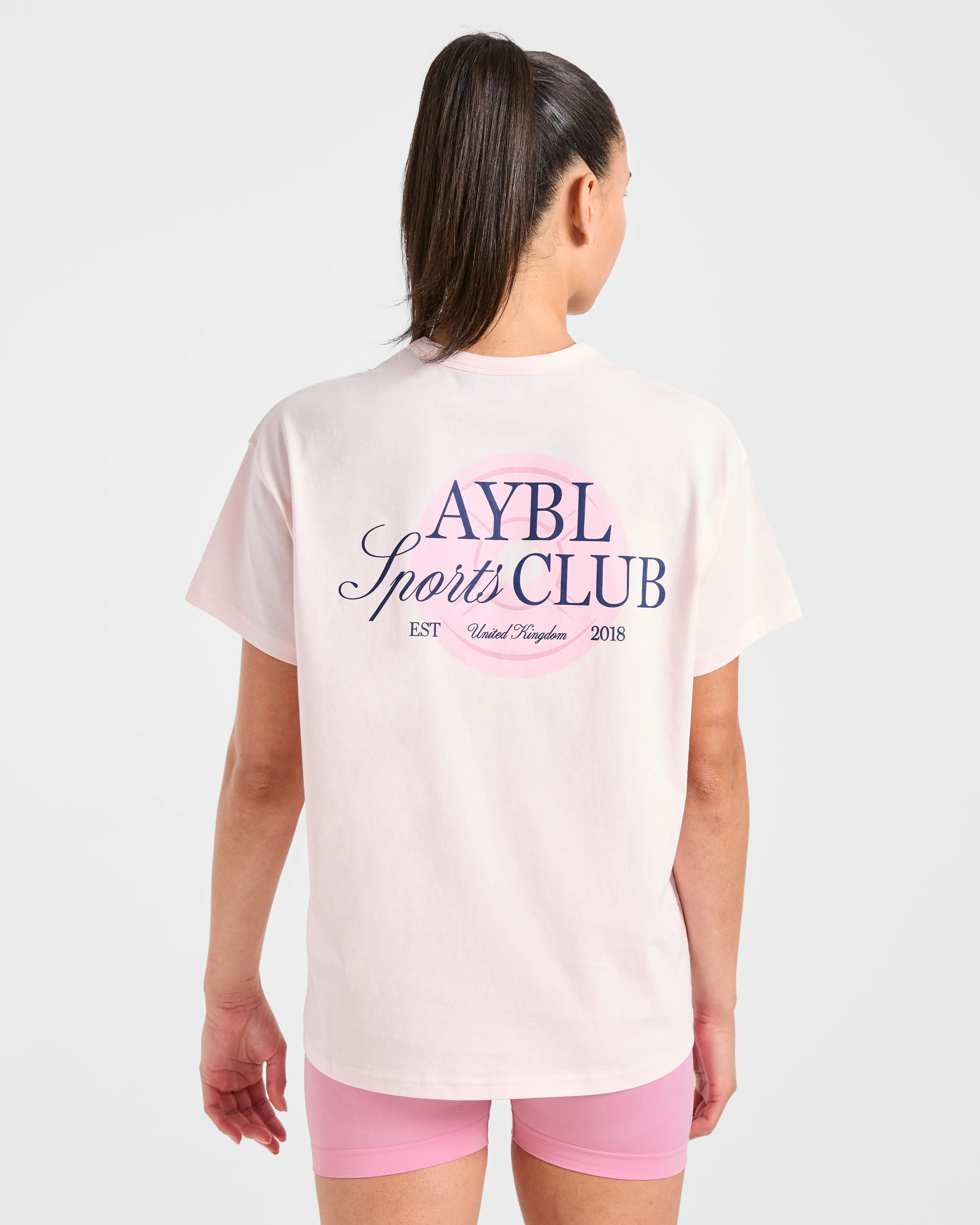 AYBL Sports Club Script Oversized T Shirt - Pink sold by AYBL