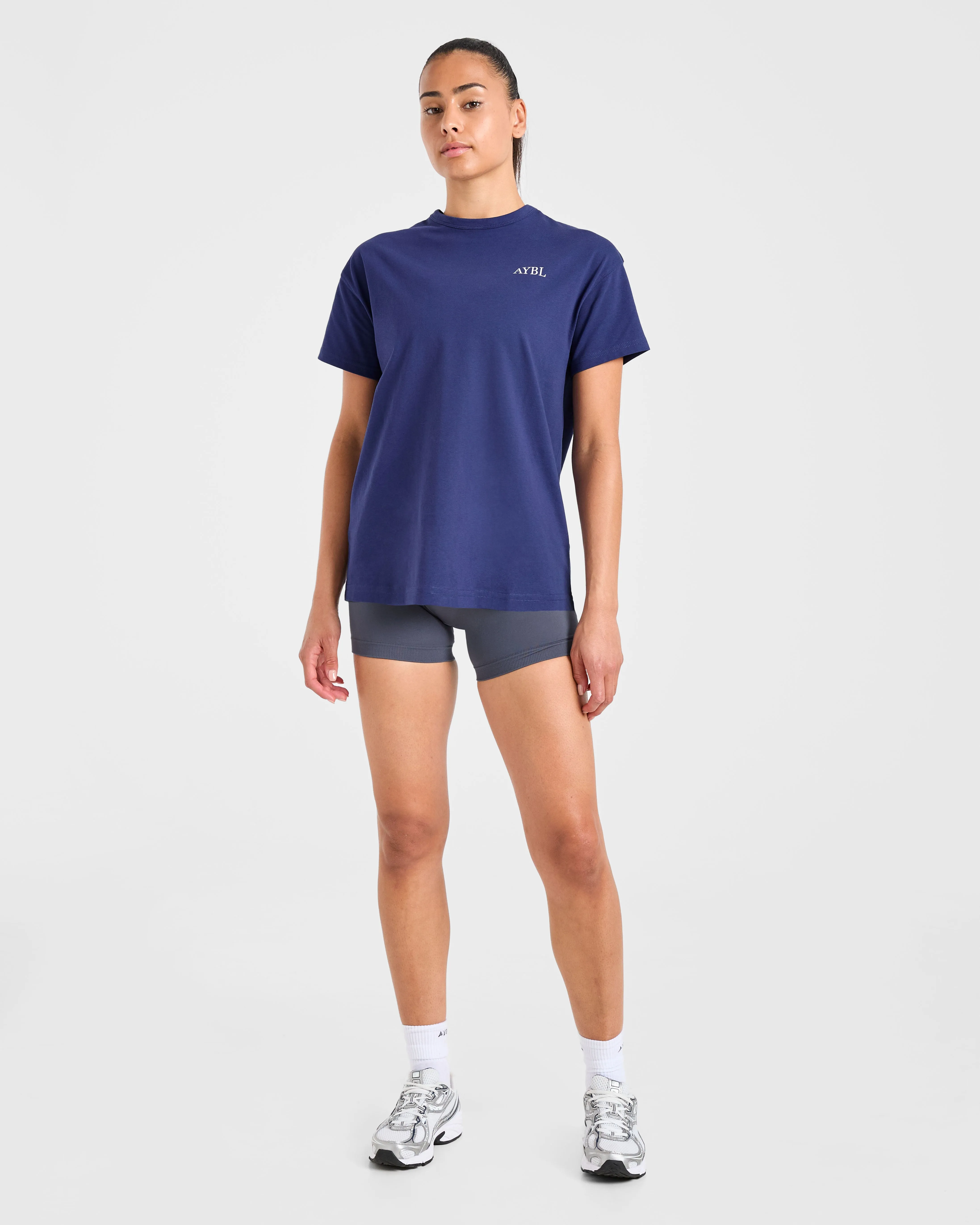 AYBL Sports Club Script Oversized T Shirt - Navy sold by AYBL product image thumbnail 3