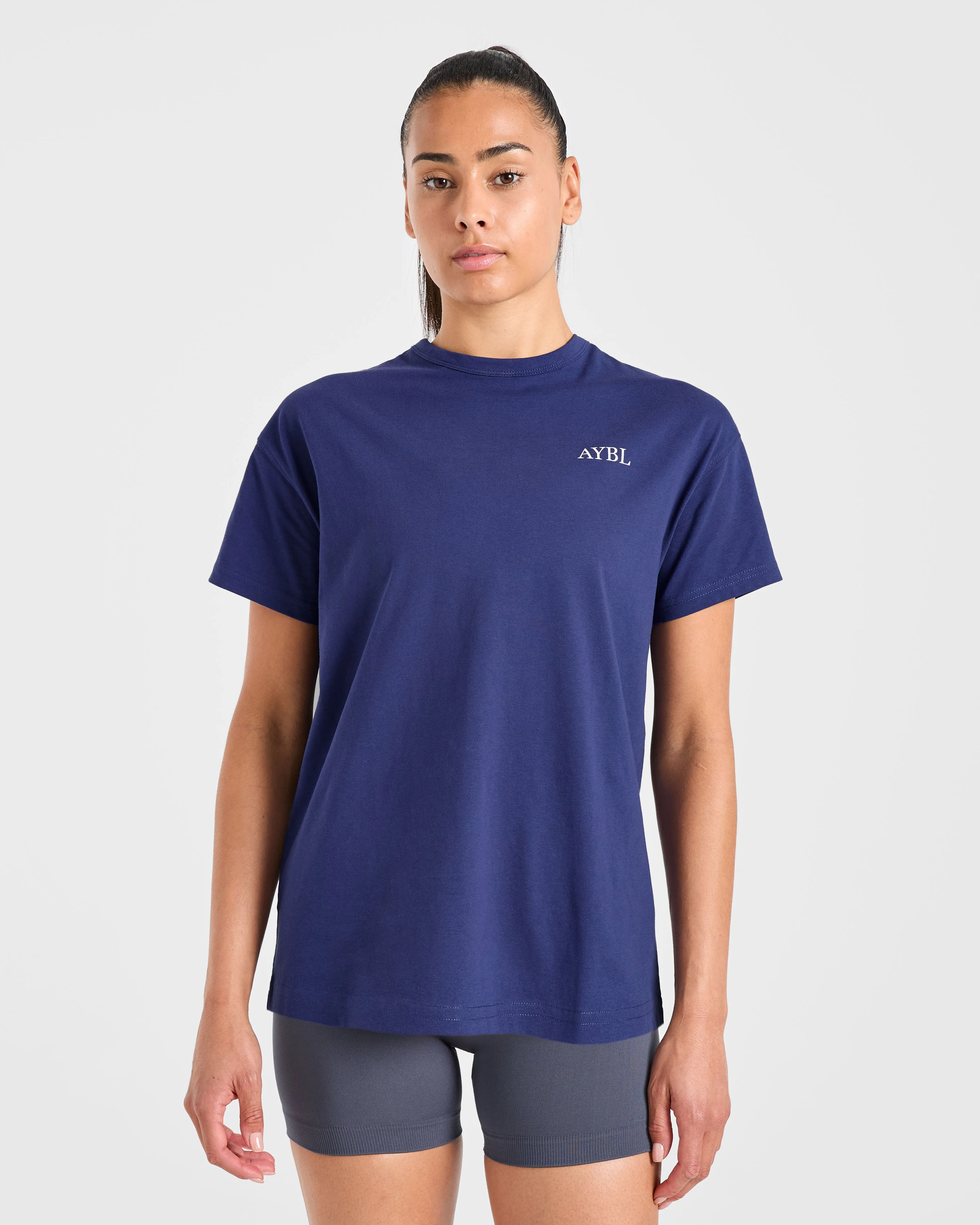 AYBL Sports Club Script Oversized T Shirt - Navy sold by AYBL product image thumbnail 2