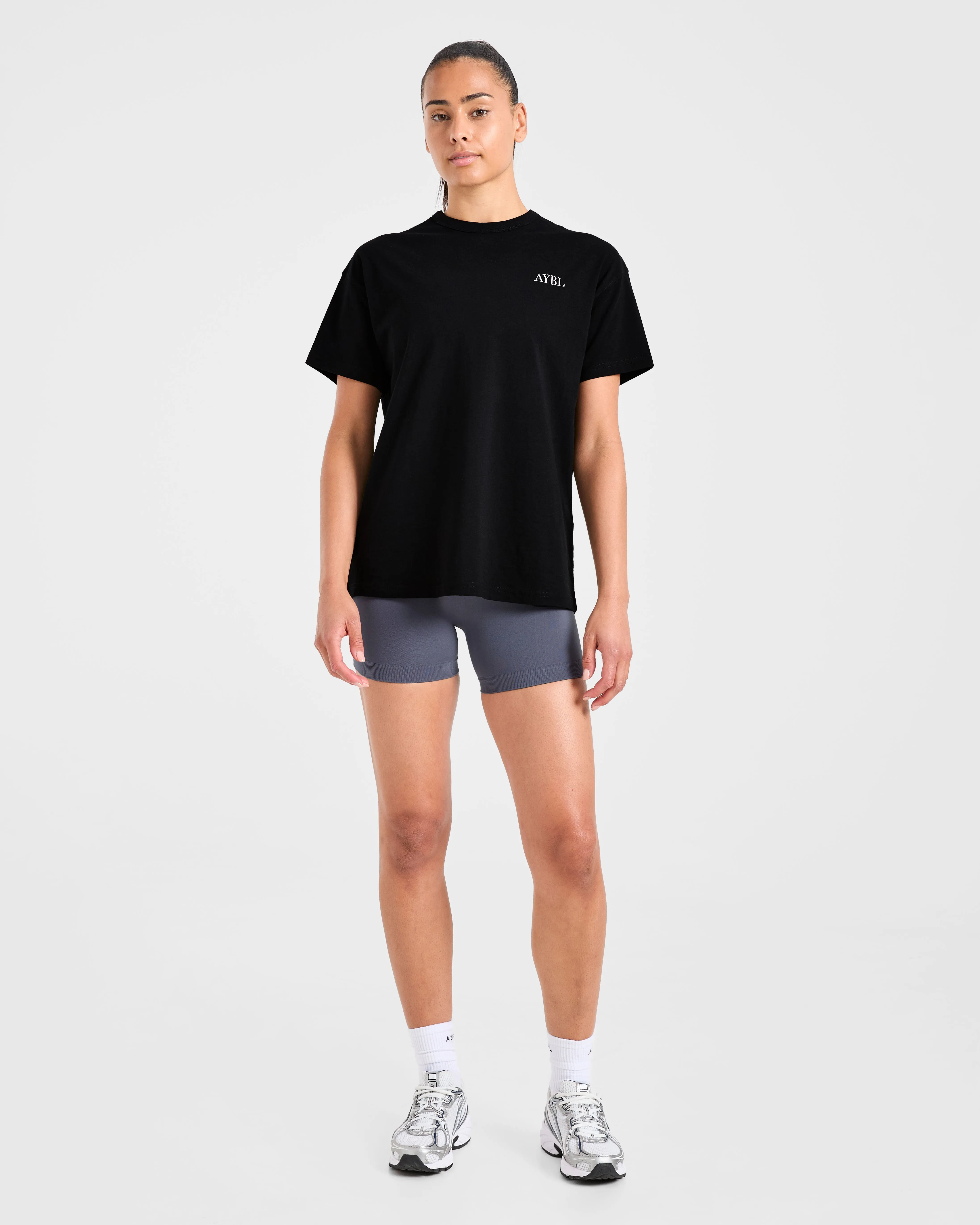 AYBL Sports Club Script Oversized T Shirt - Black sold by AYBL product image thumbnail 3