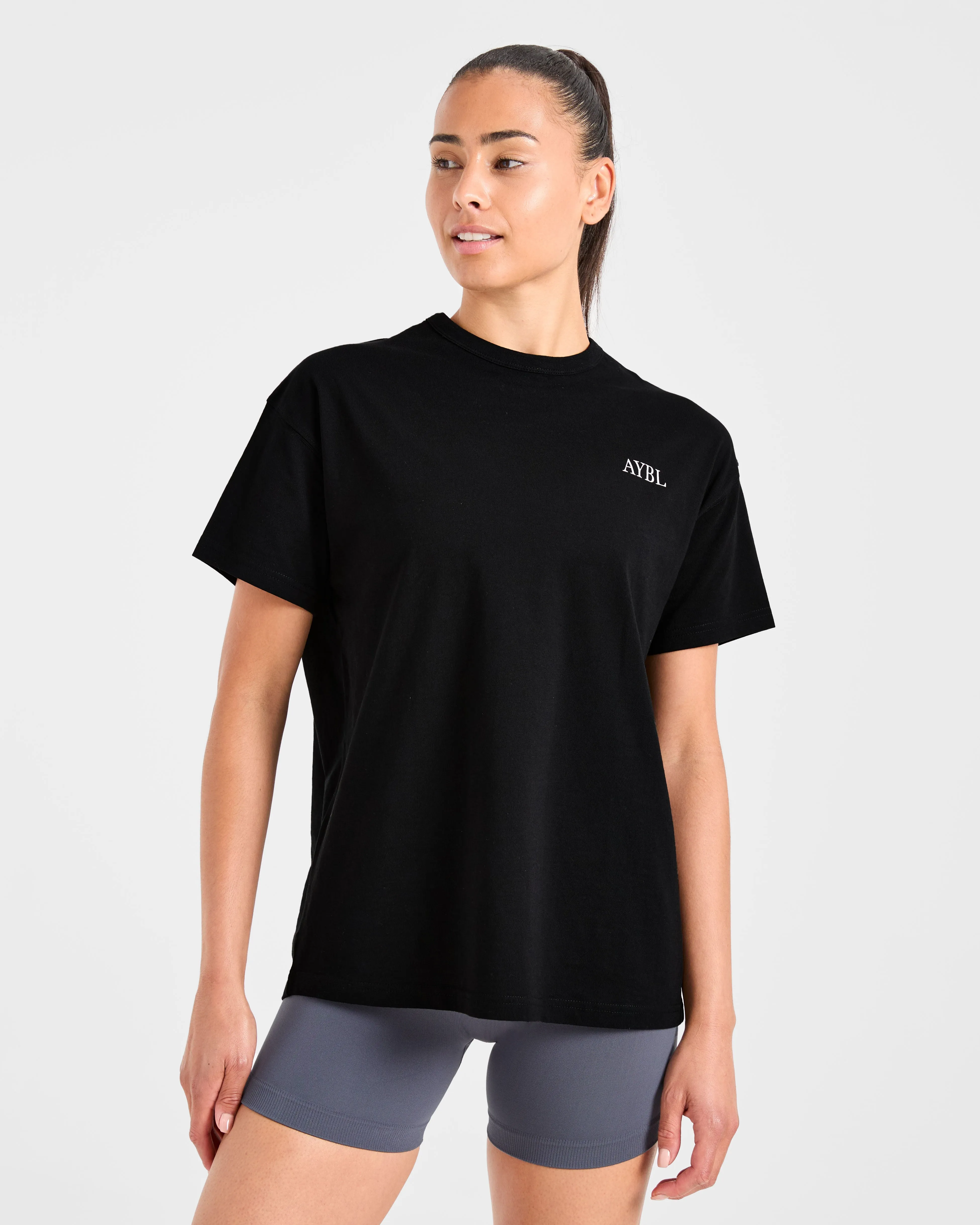 AYBL Sports Club Script Oversized T Shirt - Black sold by AYBL product image thumbnail 2