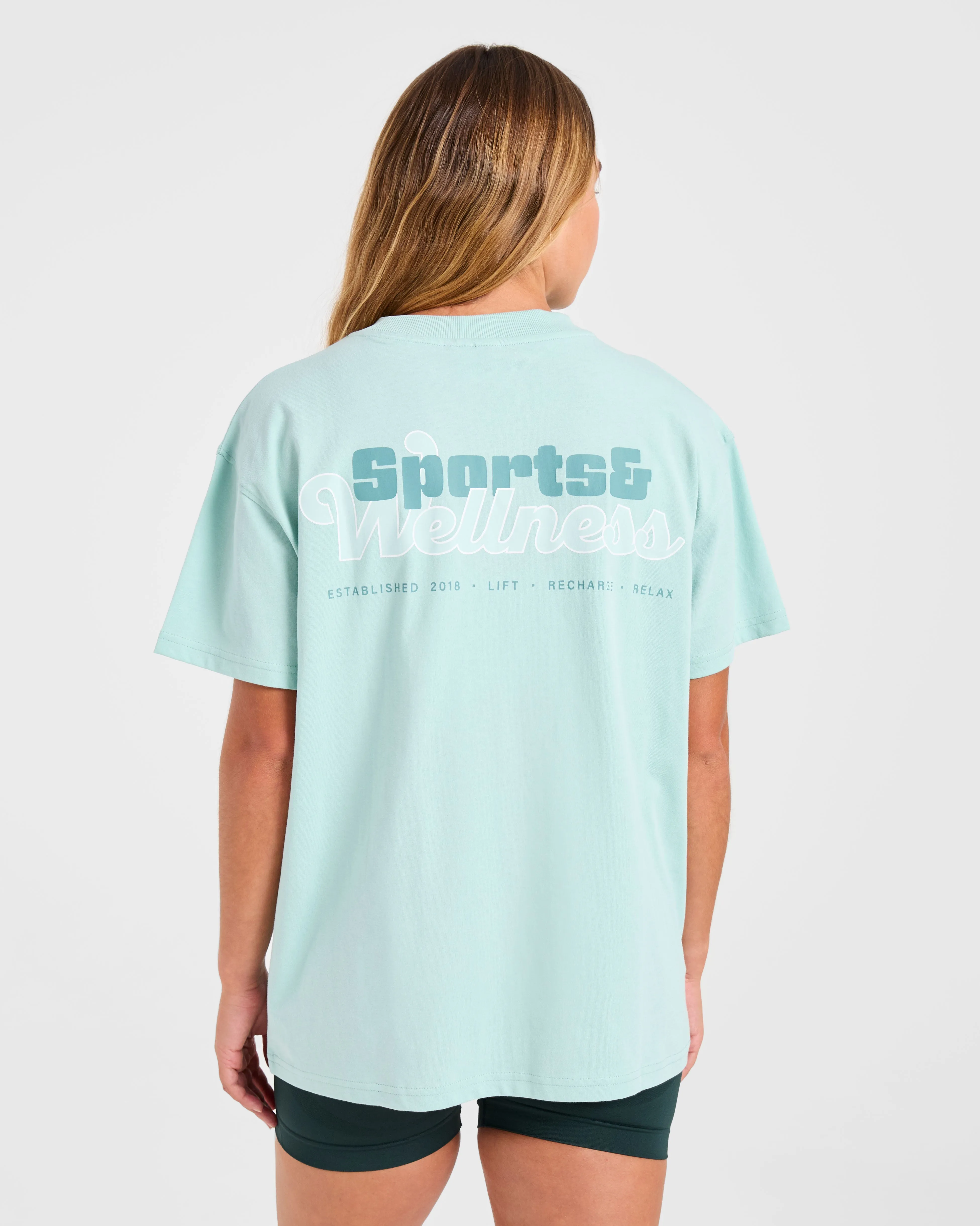 Sports Wellness Oversized T Shirt - Aqua Green sold by AYBL