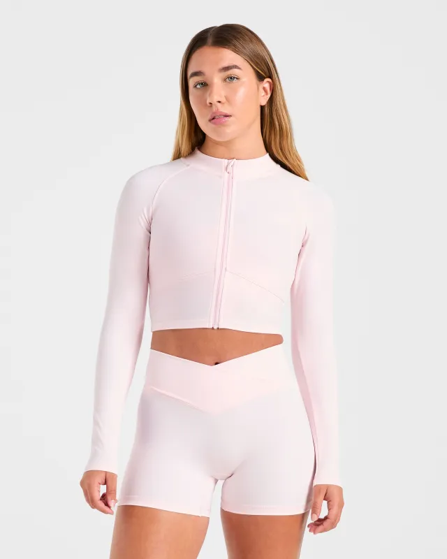 Sculpt Wrap Zip Up Jacket - Iced Pink sold by AYBL