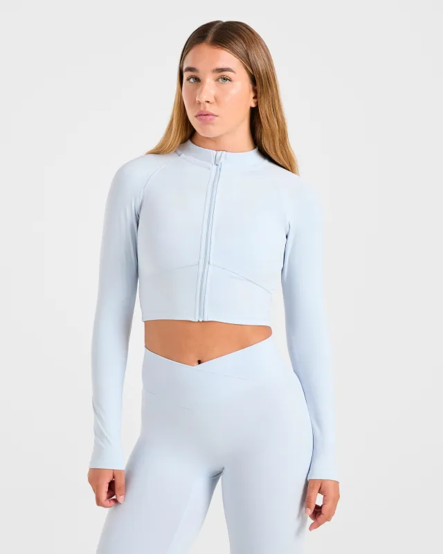 Sculpt Wrap Zip Up Jacket - Iced Blue sold by AYBL