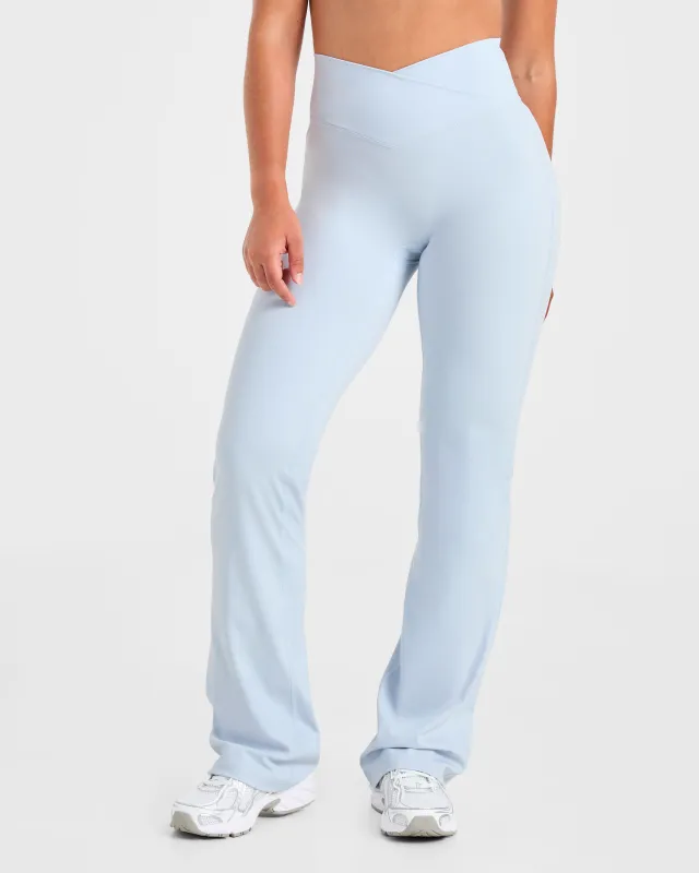 Sculpt Wrap Flared Leggings - Iced Blue sold by AYBL