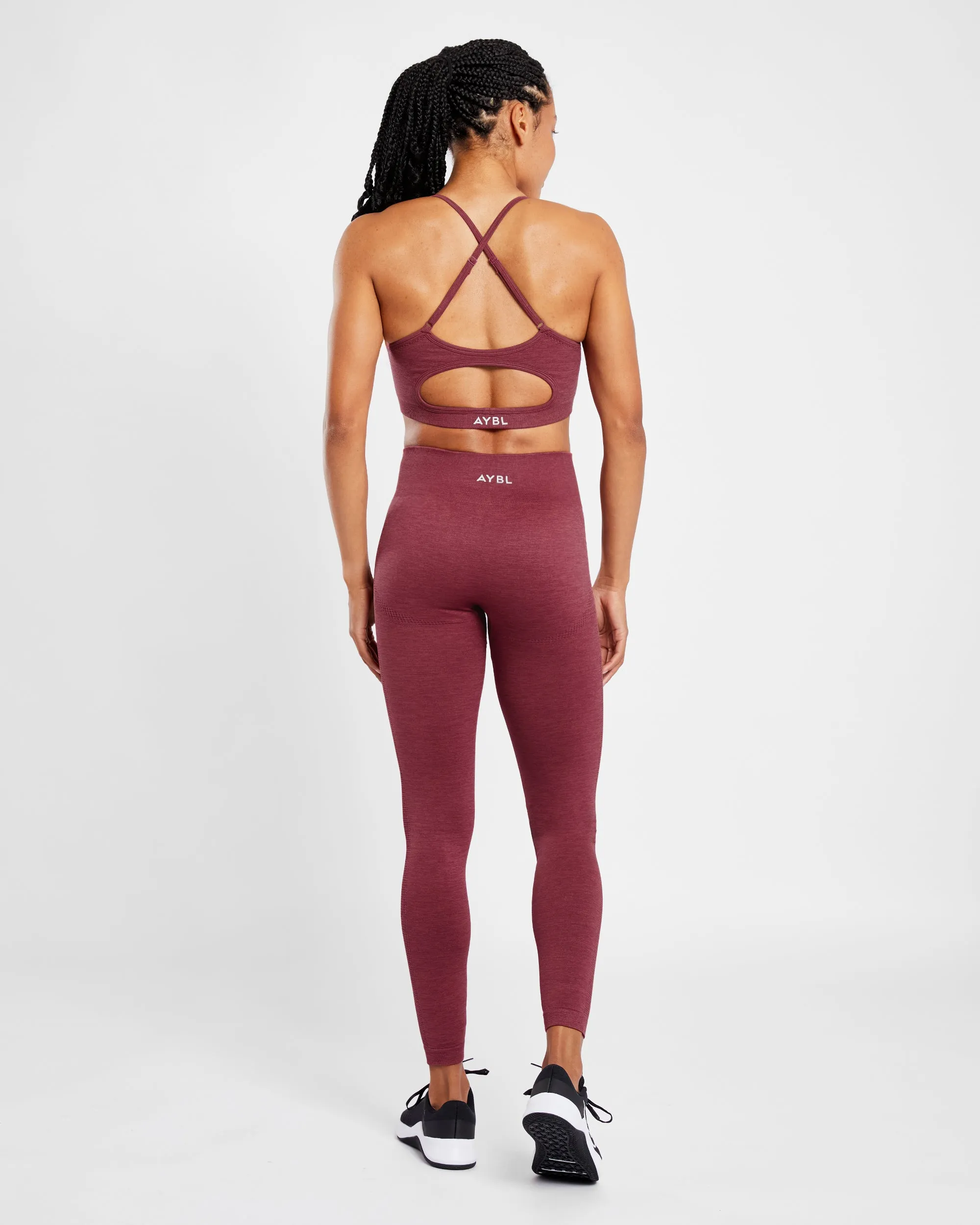 Revive Seamless Sports Bra - Burgundy Marl sold by AYBL product image thumbnail 4