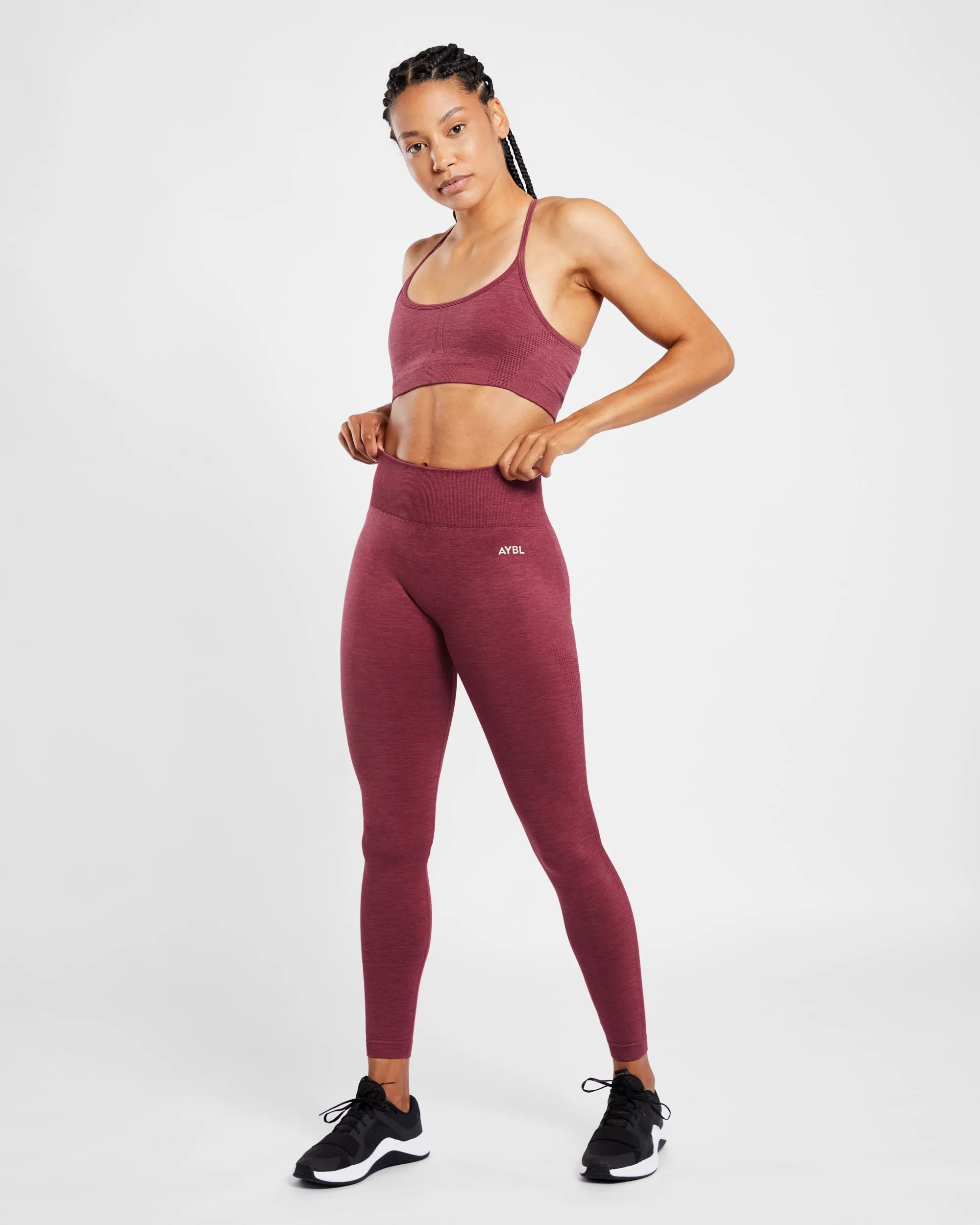 Revive Seamless Sports Bra - Burgundy Marl sold by AYBL product image thumbnail 3