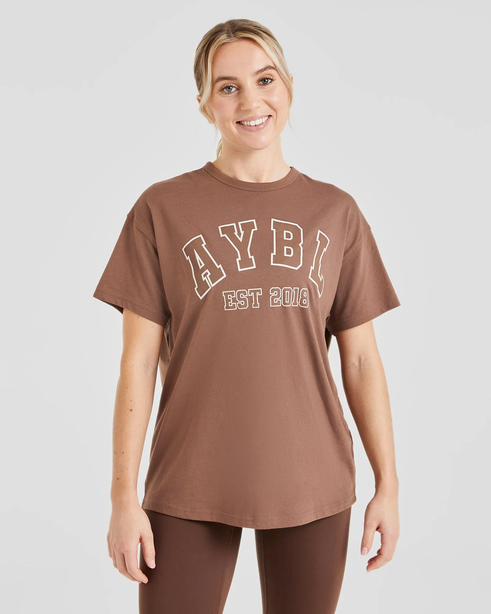 Varsity Oversized T Shirt - Brown sold by AYBL