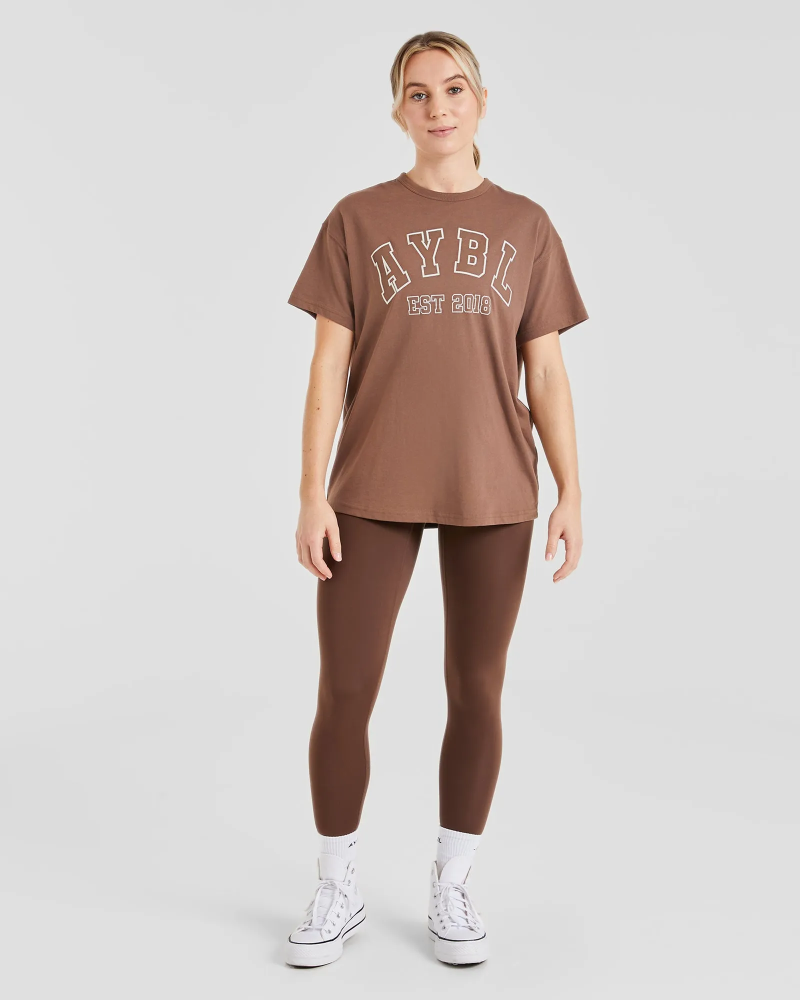 Varsity Oversized T Shirt - Brown sold by AYBL product image thumbnail 3