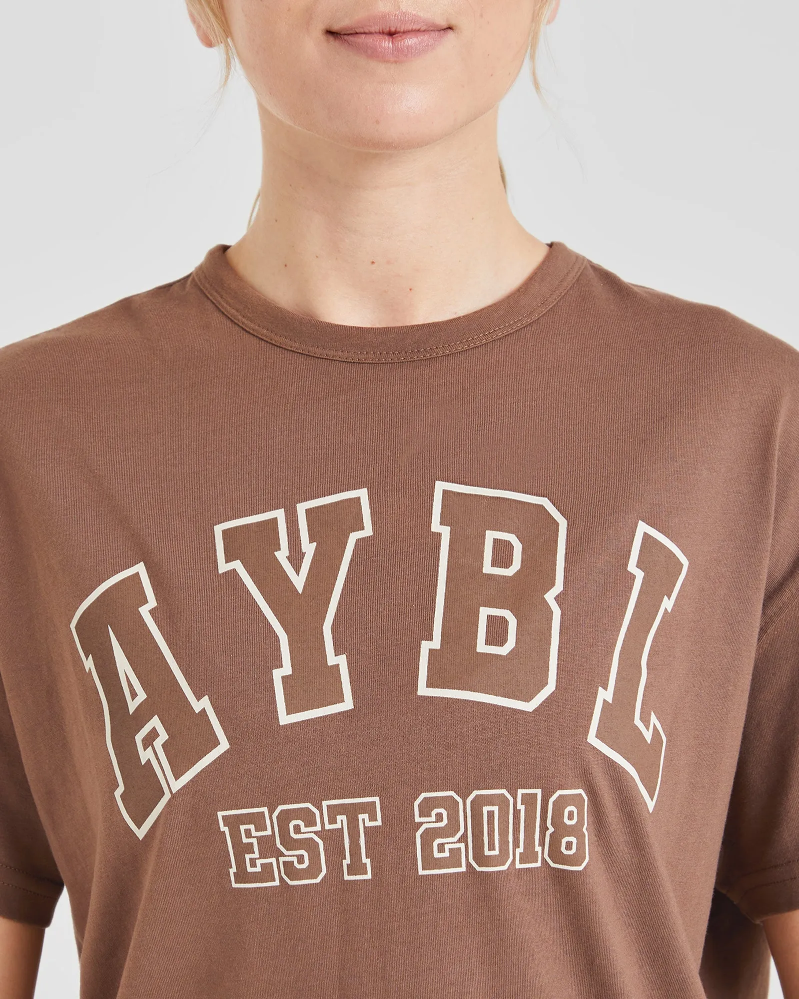 Varsity Oversized T Shirt - Brown sold by AYBL product image thumbnail 5