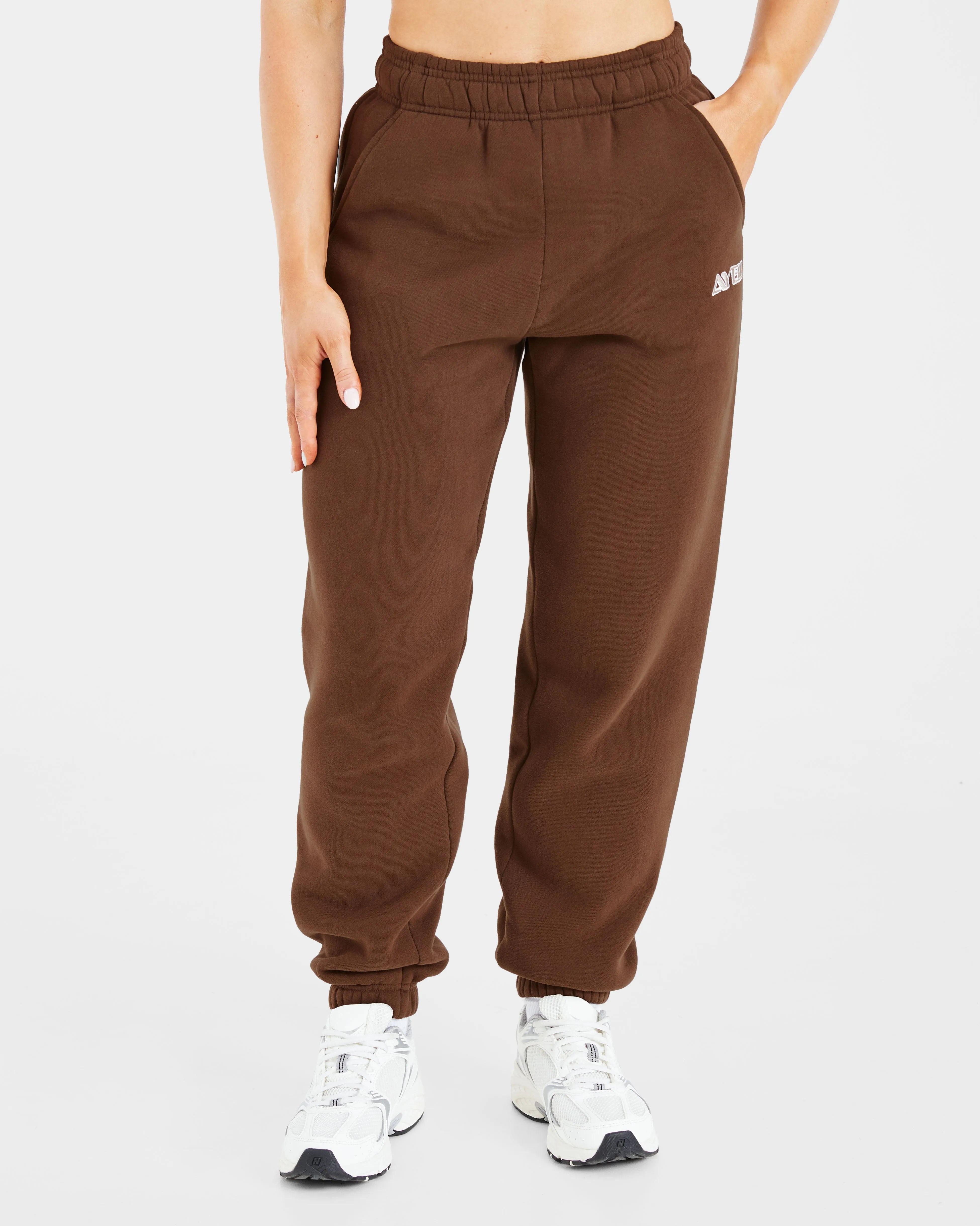 Retro Embroidered Oversized Joggers - Brown sold by AYBL