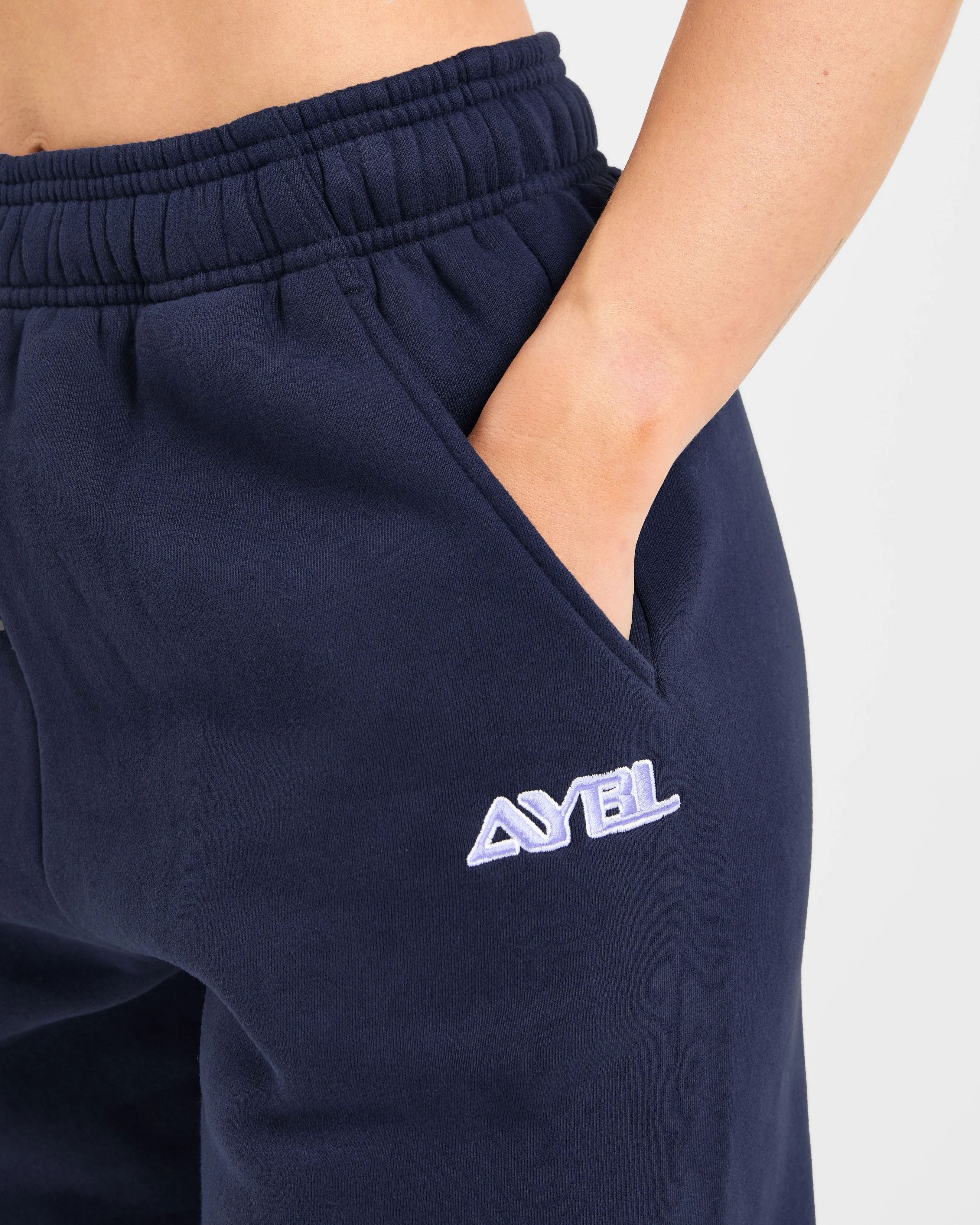 Retro Embroidered Oversized Joggers - Navy sold by AYBL product image thumbnail 5