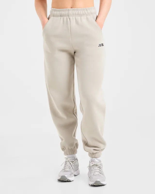 Retro Embroidered Oversized Joggers - Taupe Grey sold by AYBL