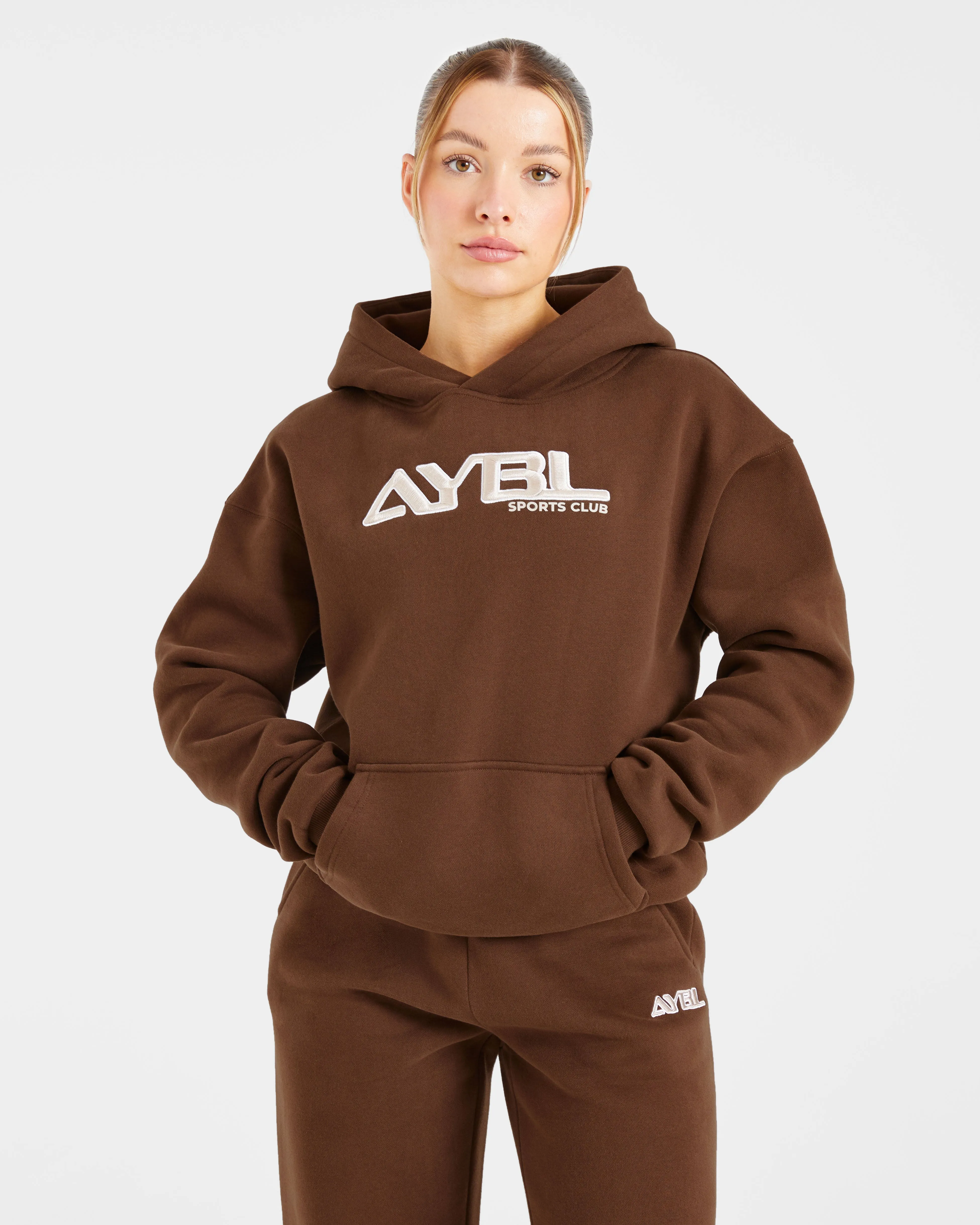 Retro Embroidered Oversized Hoodie - Brown sold by AYBL