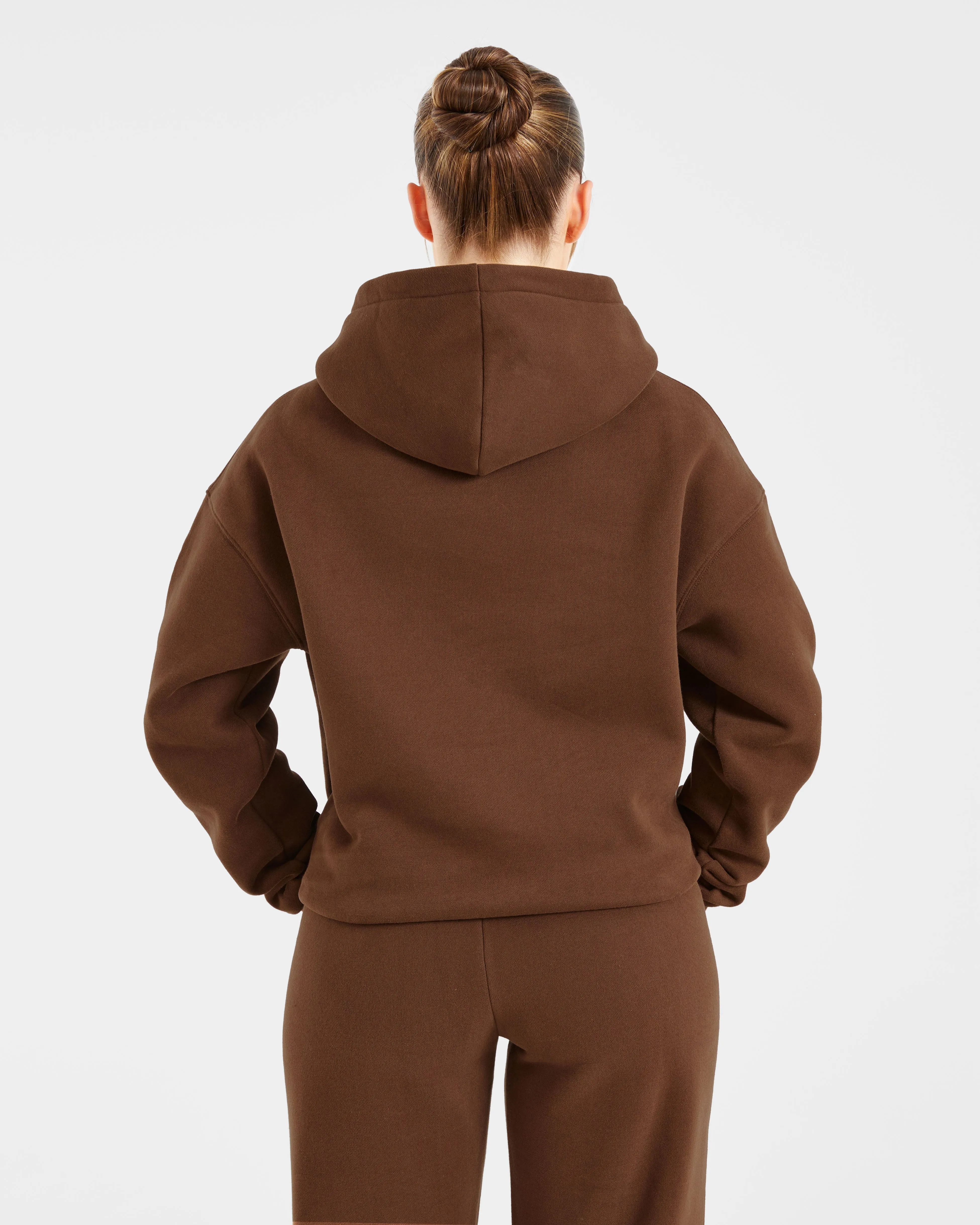 Retro Embroidered Oversized Hoodie - Brown sold by AYBL product image thumbnail 2